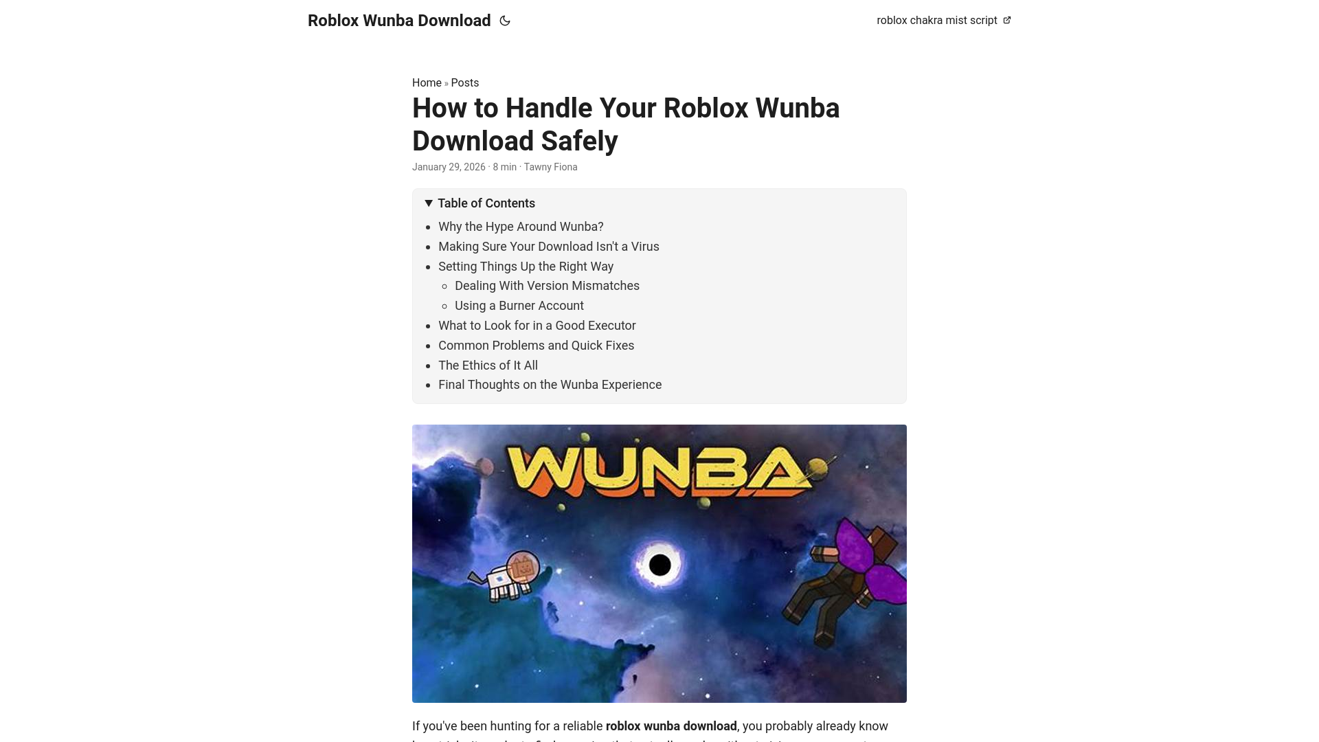 website screenshot of https://roblox-wunba-download.pages.dev/