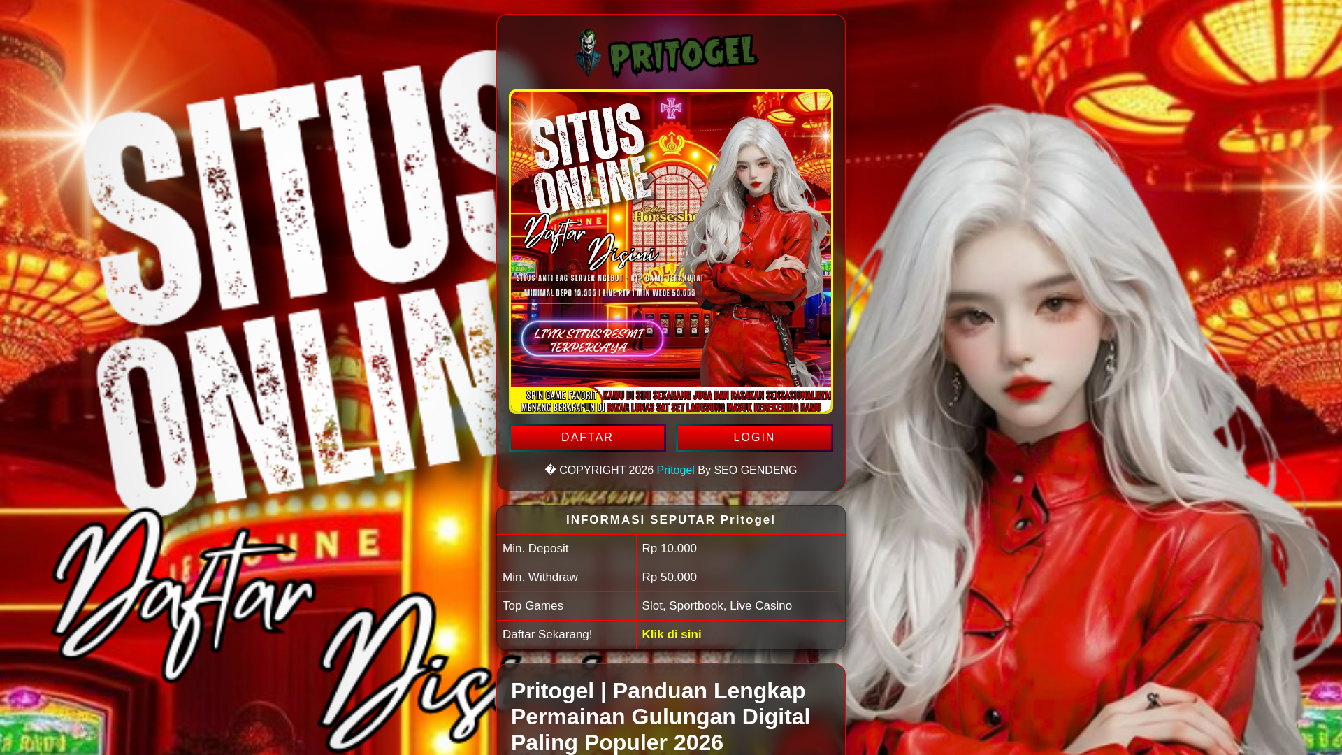 website screenshot of https://slotgacorpritogel.pages.dev/