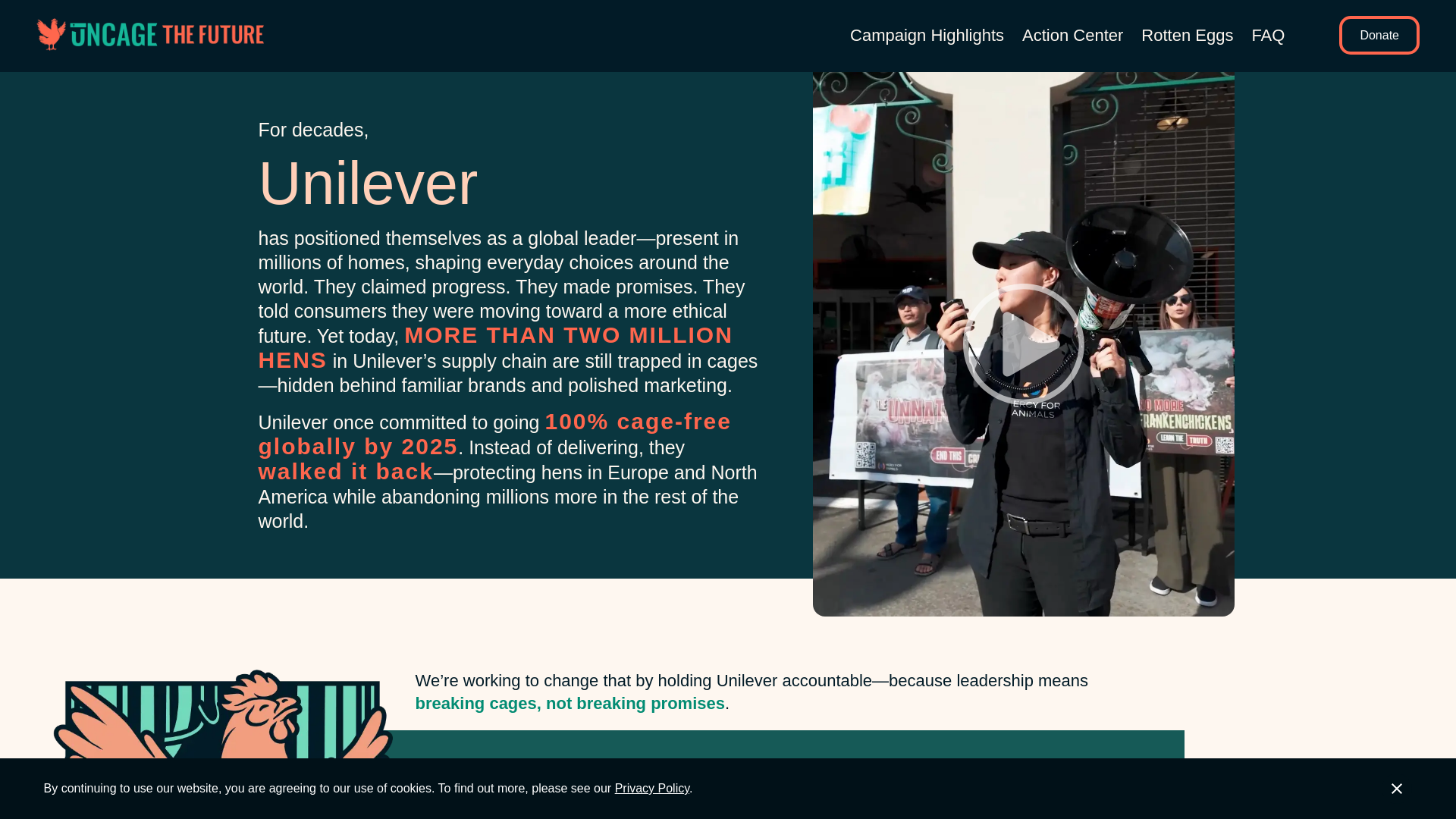 website screenshot of https://uncagethefuture.org/