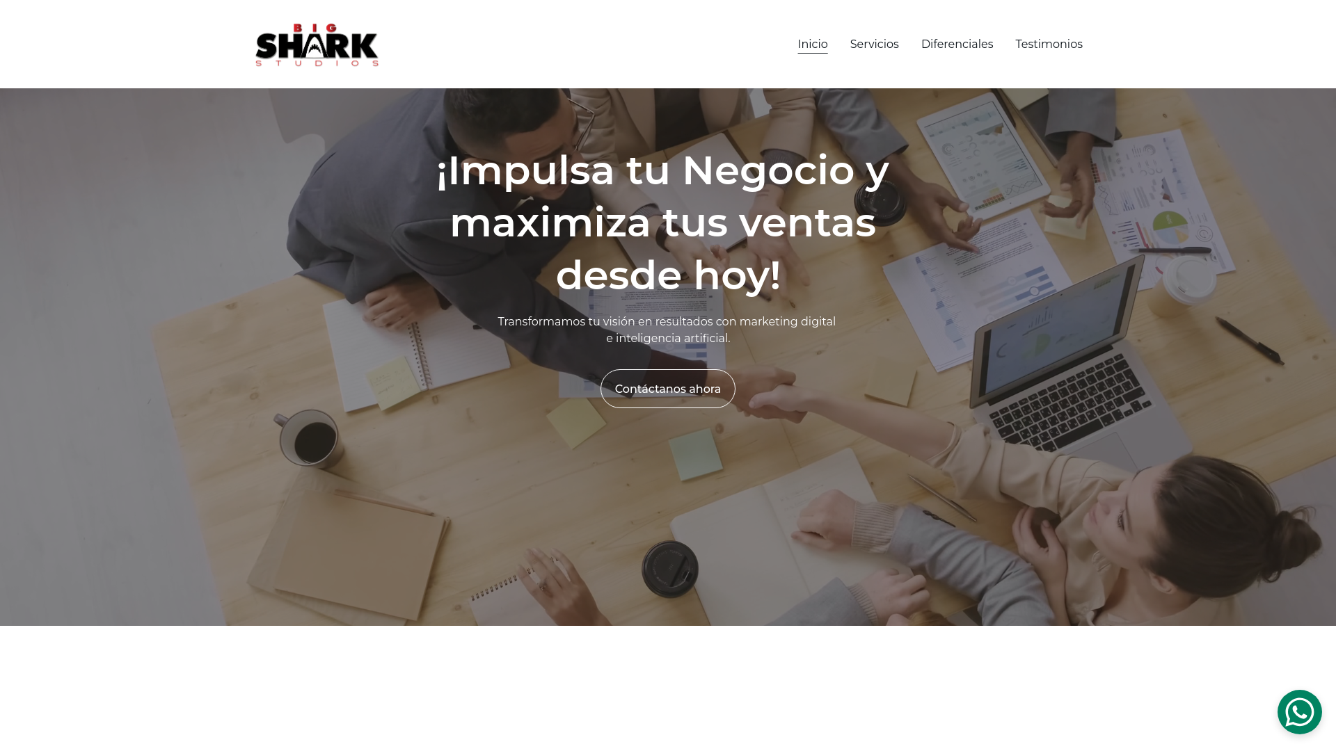 website screenshot of https://bigsharkstudios.site