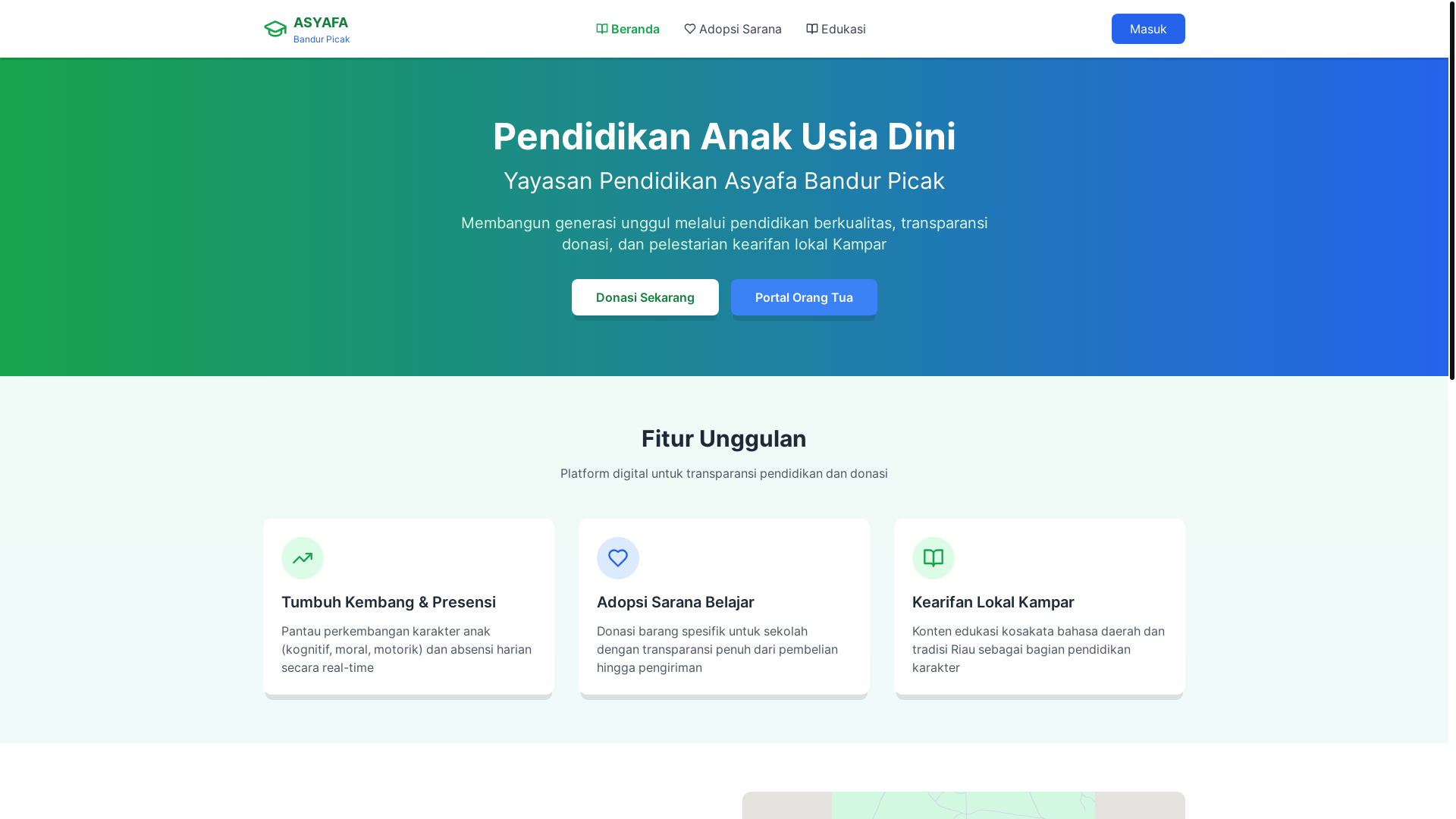 website screenshot of https://pendidikanasyafabandurpicak.my.id/