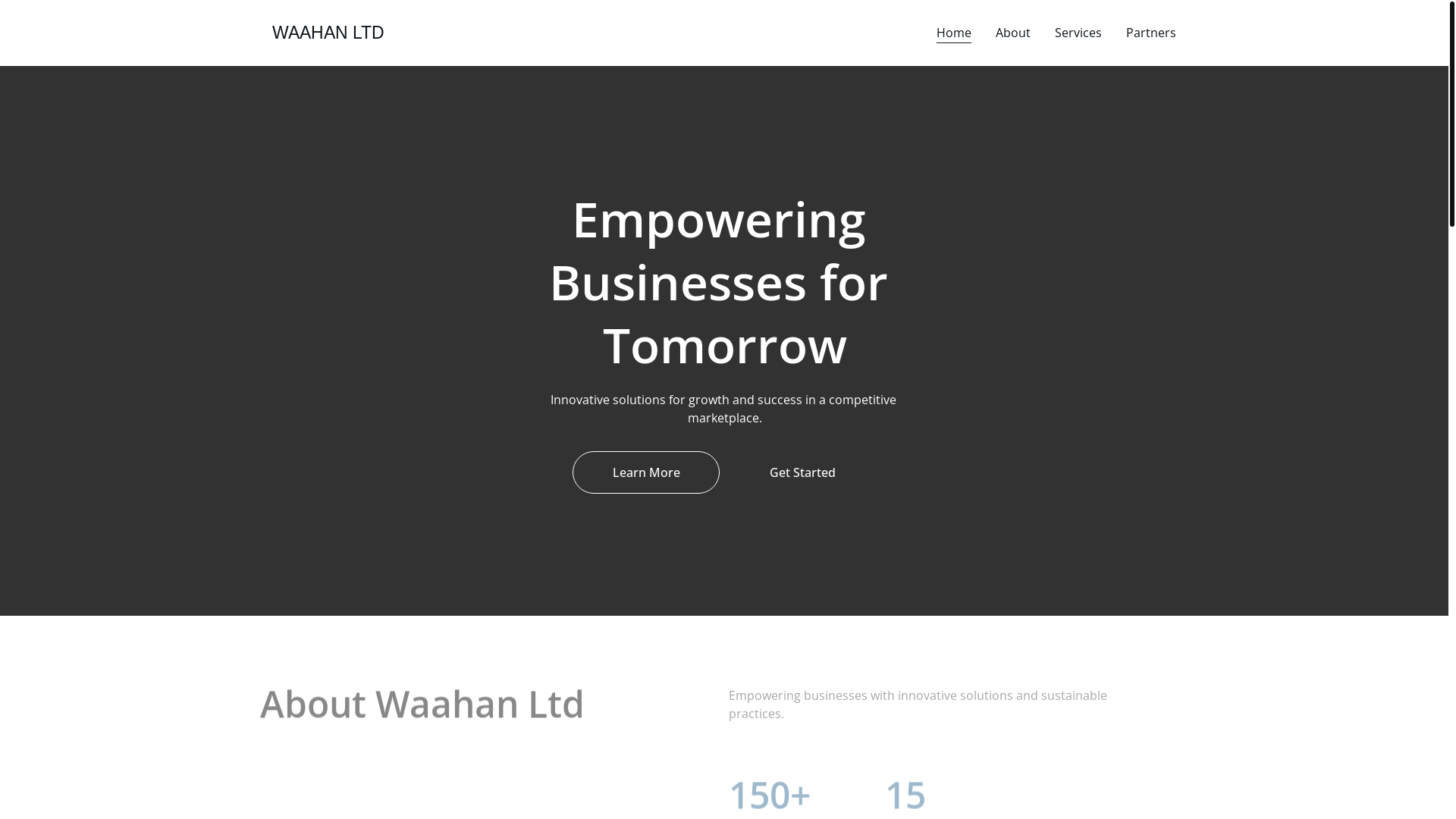 website screenshot of https://waahanltd.com/