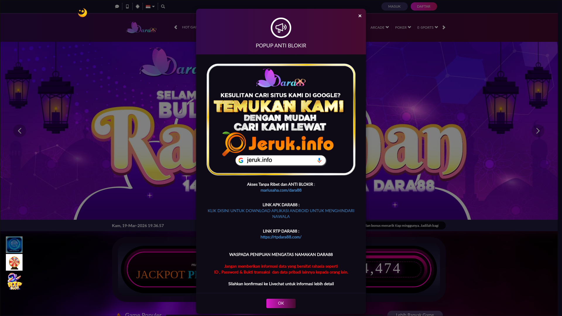 website screenshot of https://dara88brook.com/