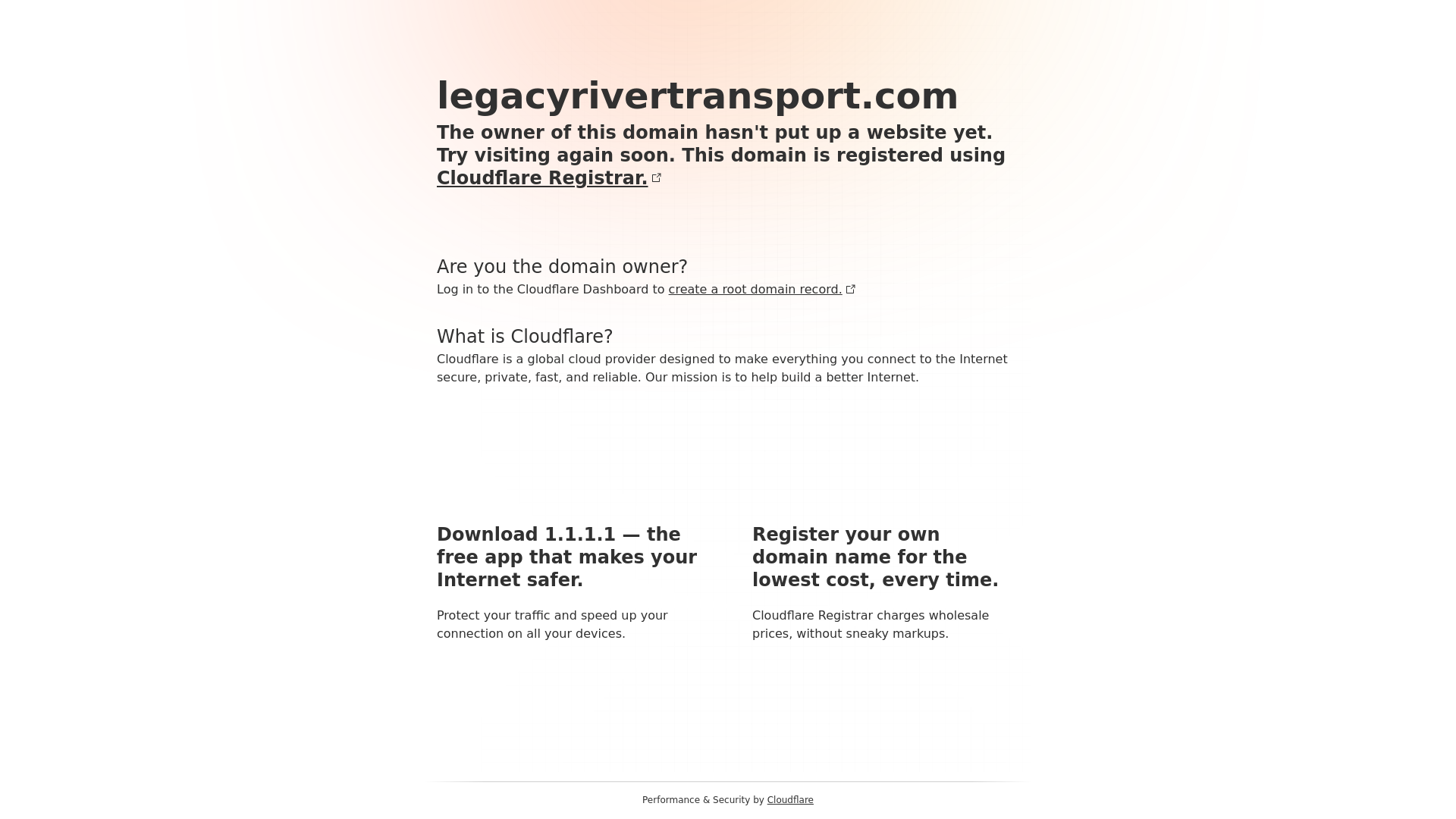 website screenshot of https://legacyrivertransport.com