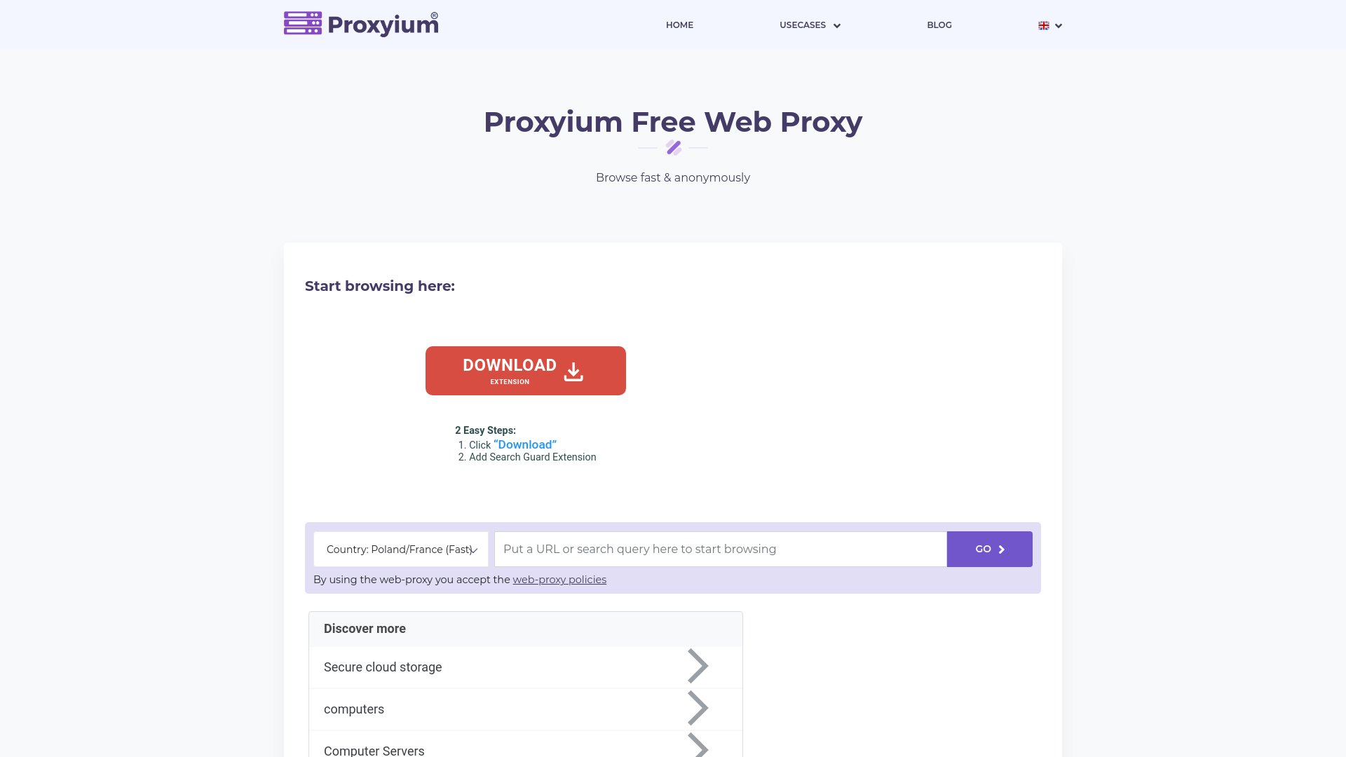 website screenshot of https://proxyium.com