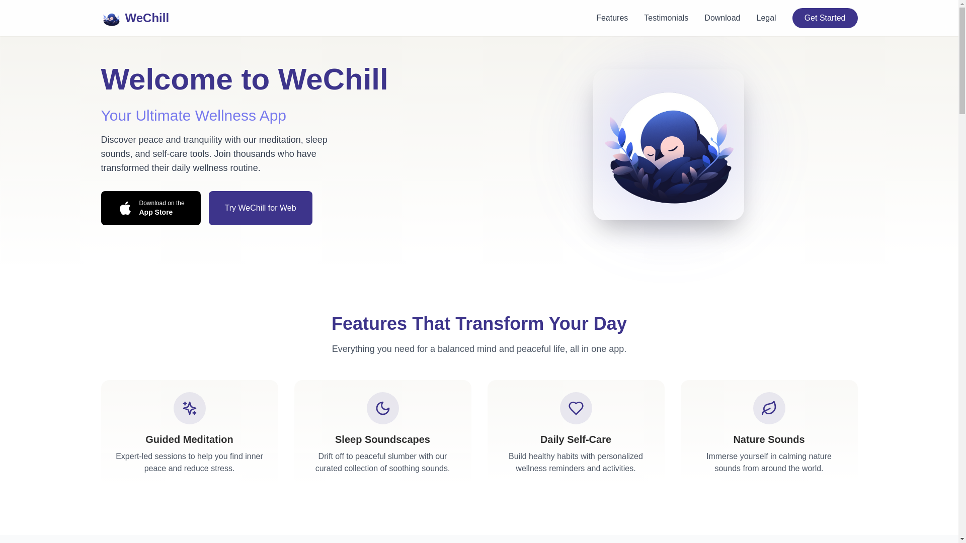website screenshot of https://wechillwebsite.pages.dev/