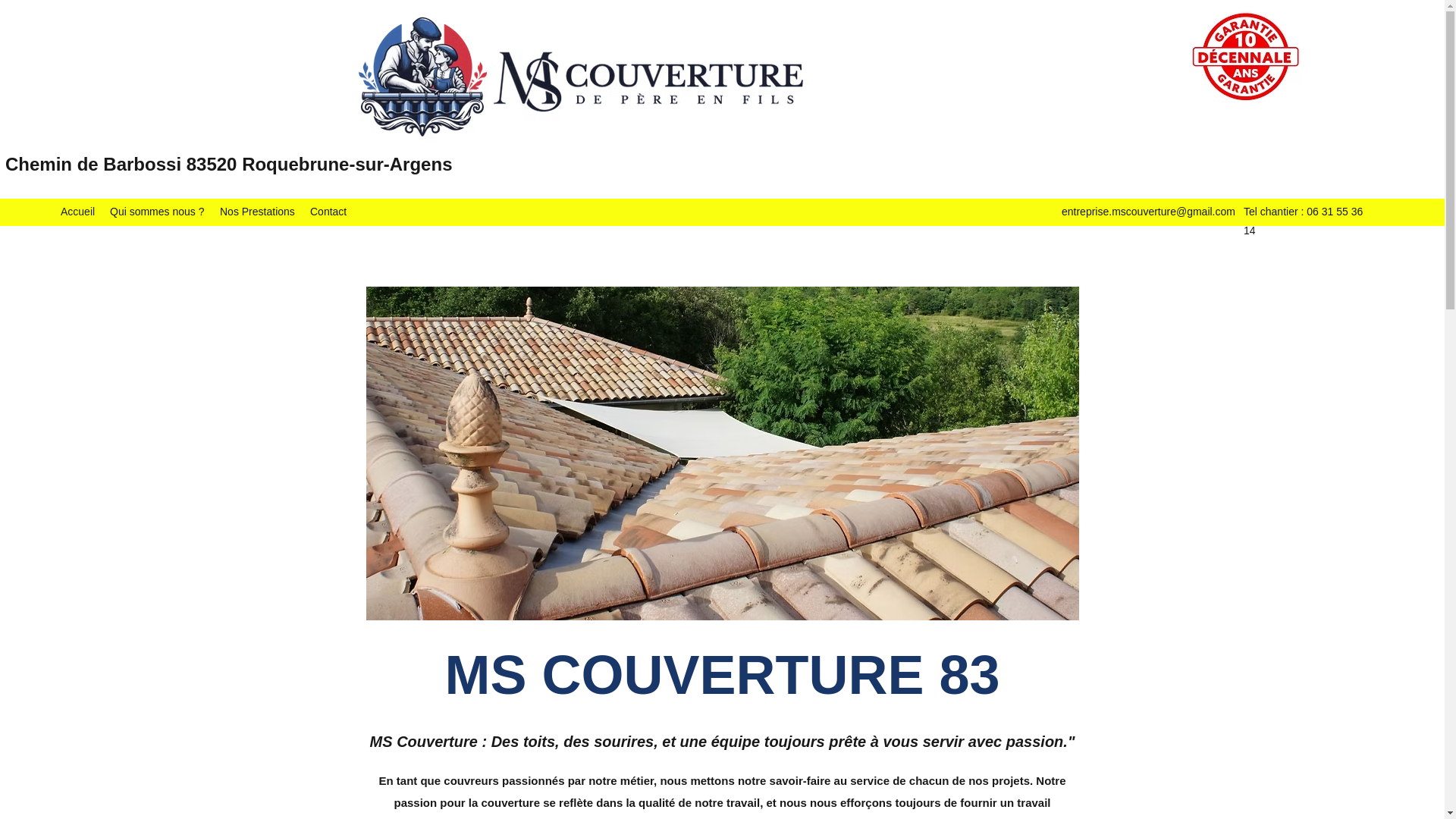 website screenshot of https://couvreurvar83.com/