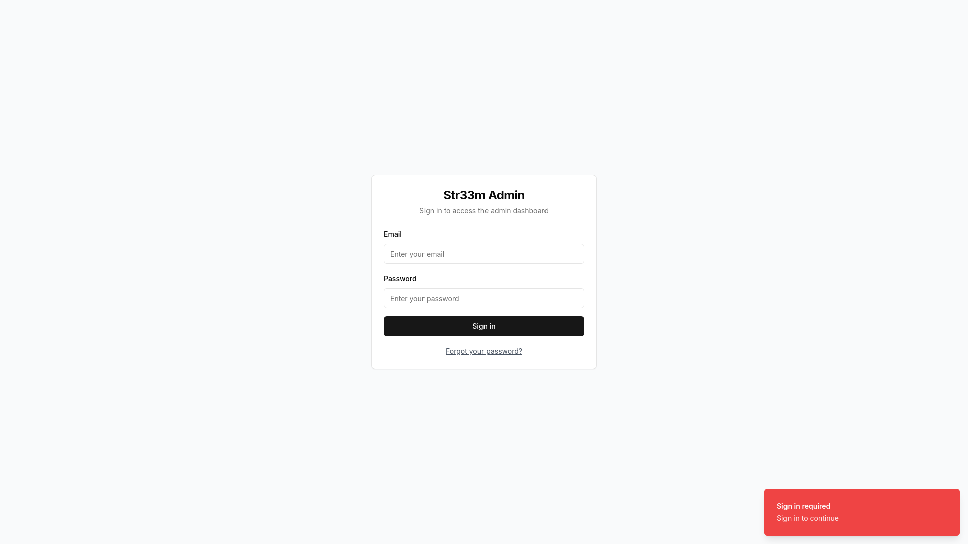 website screenshot of https://str33m-dashboard.pages.dev/
