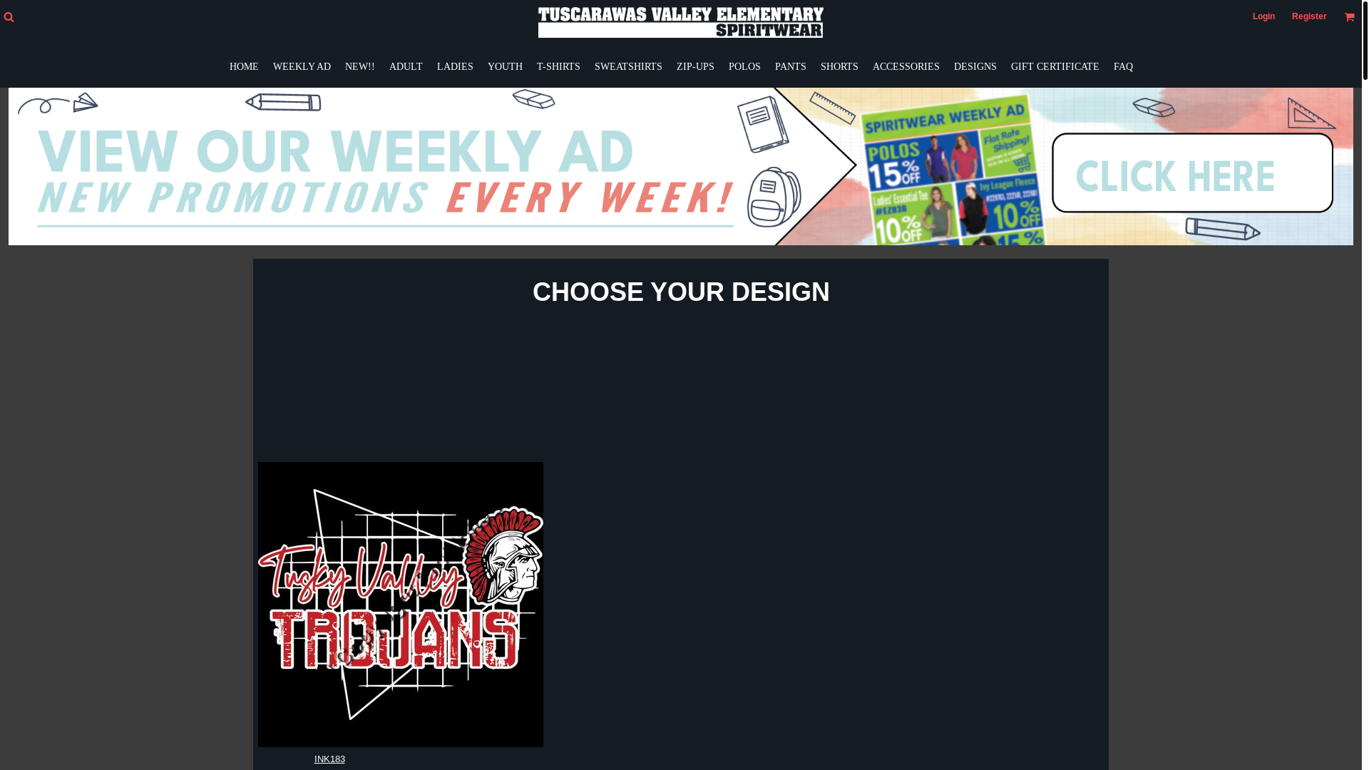 website screenshot of https://tvtrojanspiritwear.com/