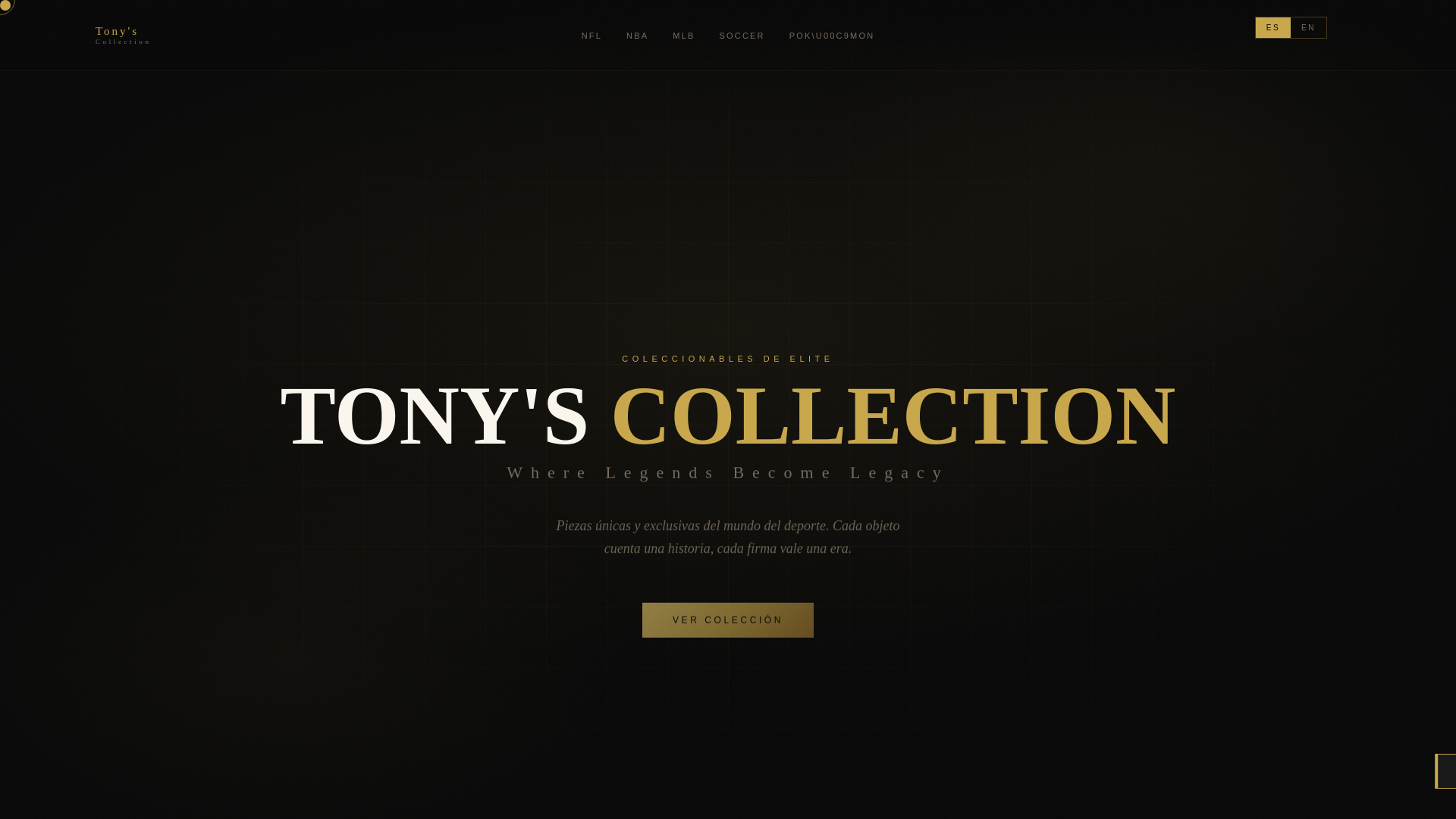 website screenshot of https://tonyscollection.com.mx/