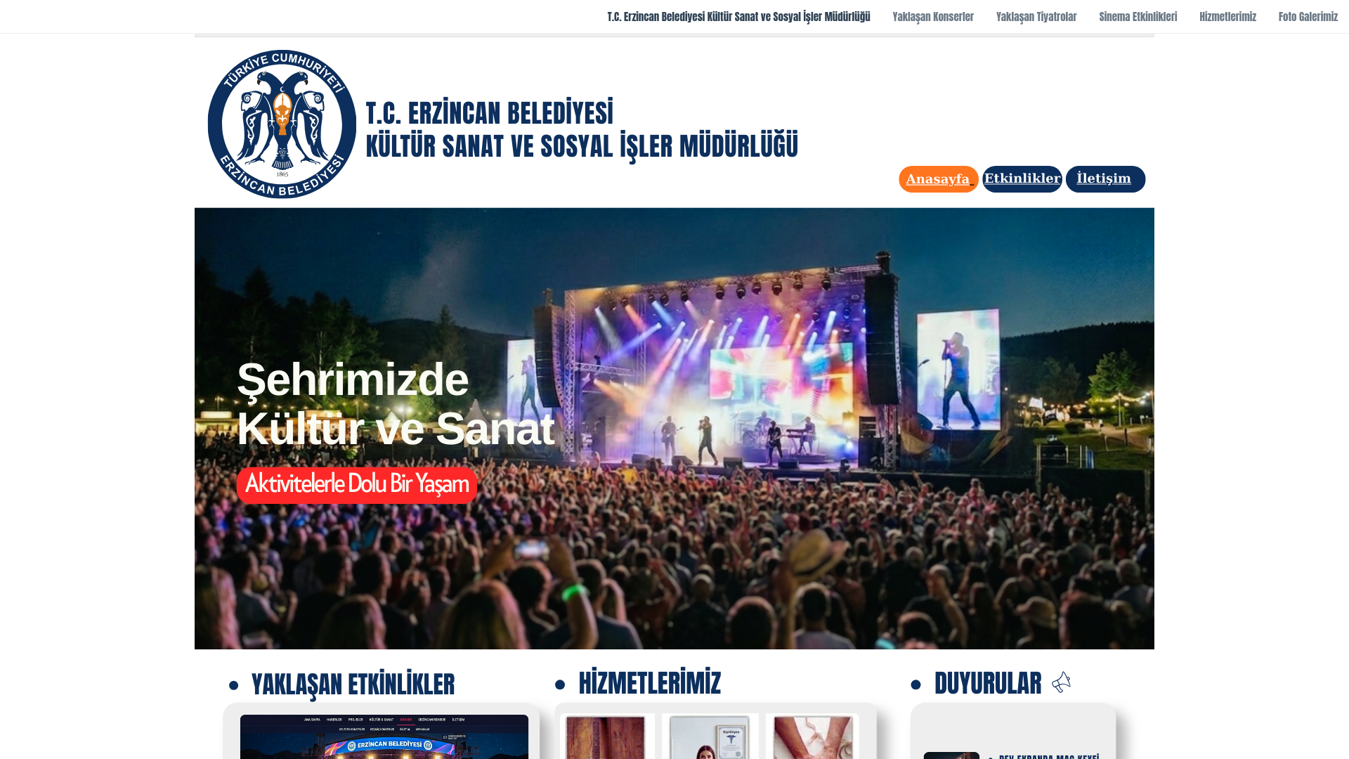 website screenshot of https://erzincanbelediyesiksm.com