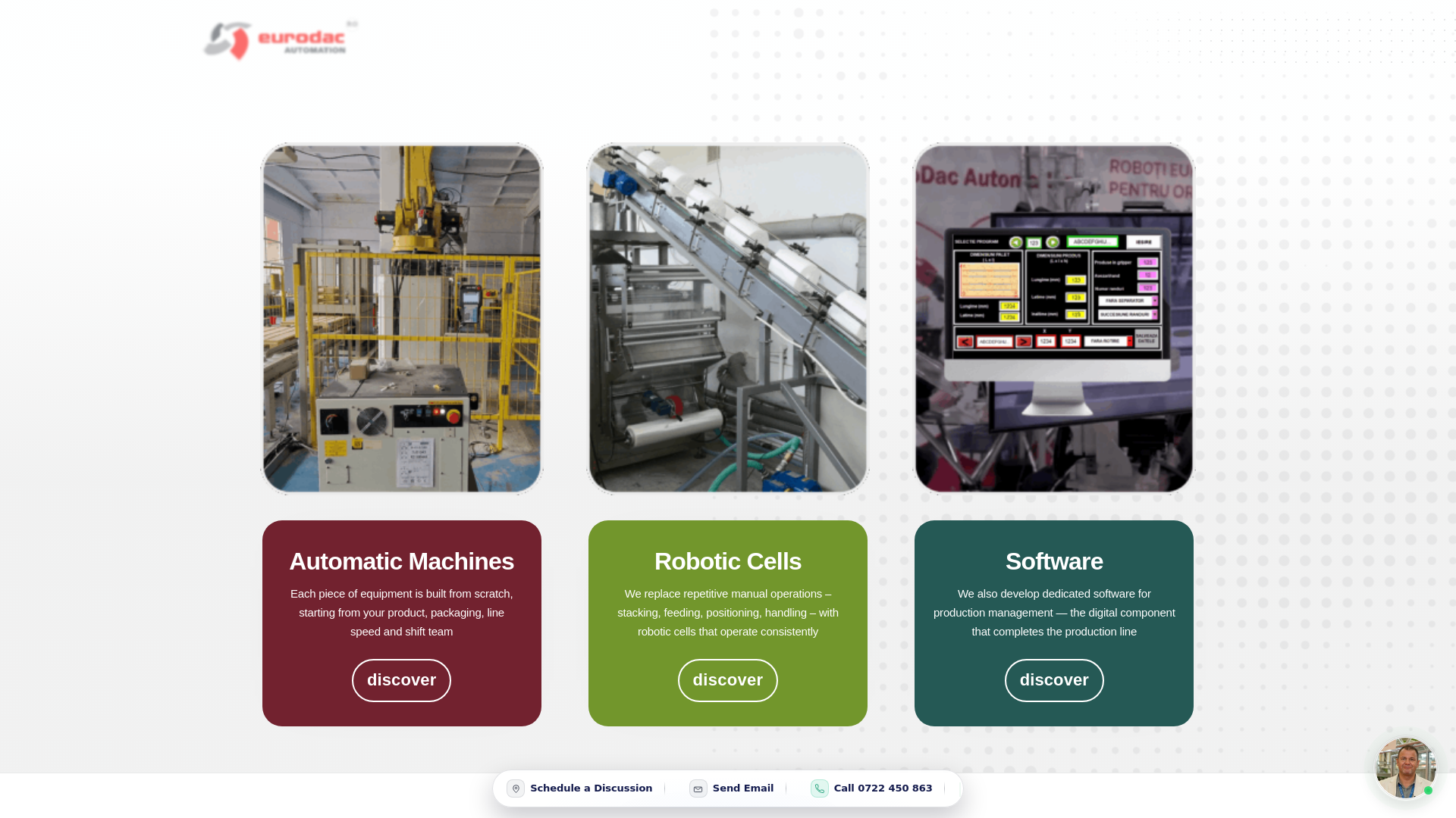 website screenshot of https://eurodacautomation.com/