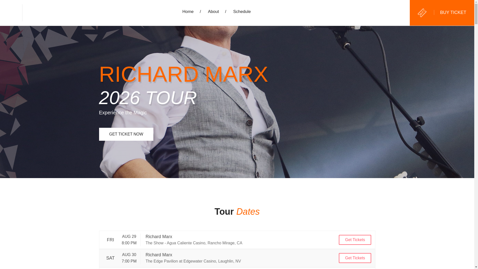 website screenshot of https://richardmarxtour.us/