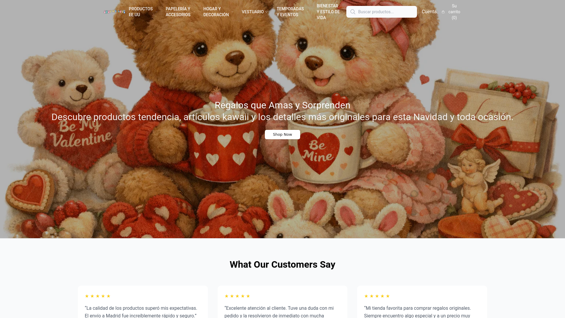 website screenshot of https://shopweloveshop.shop