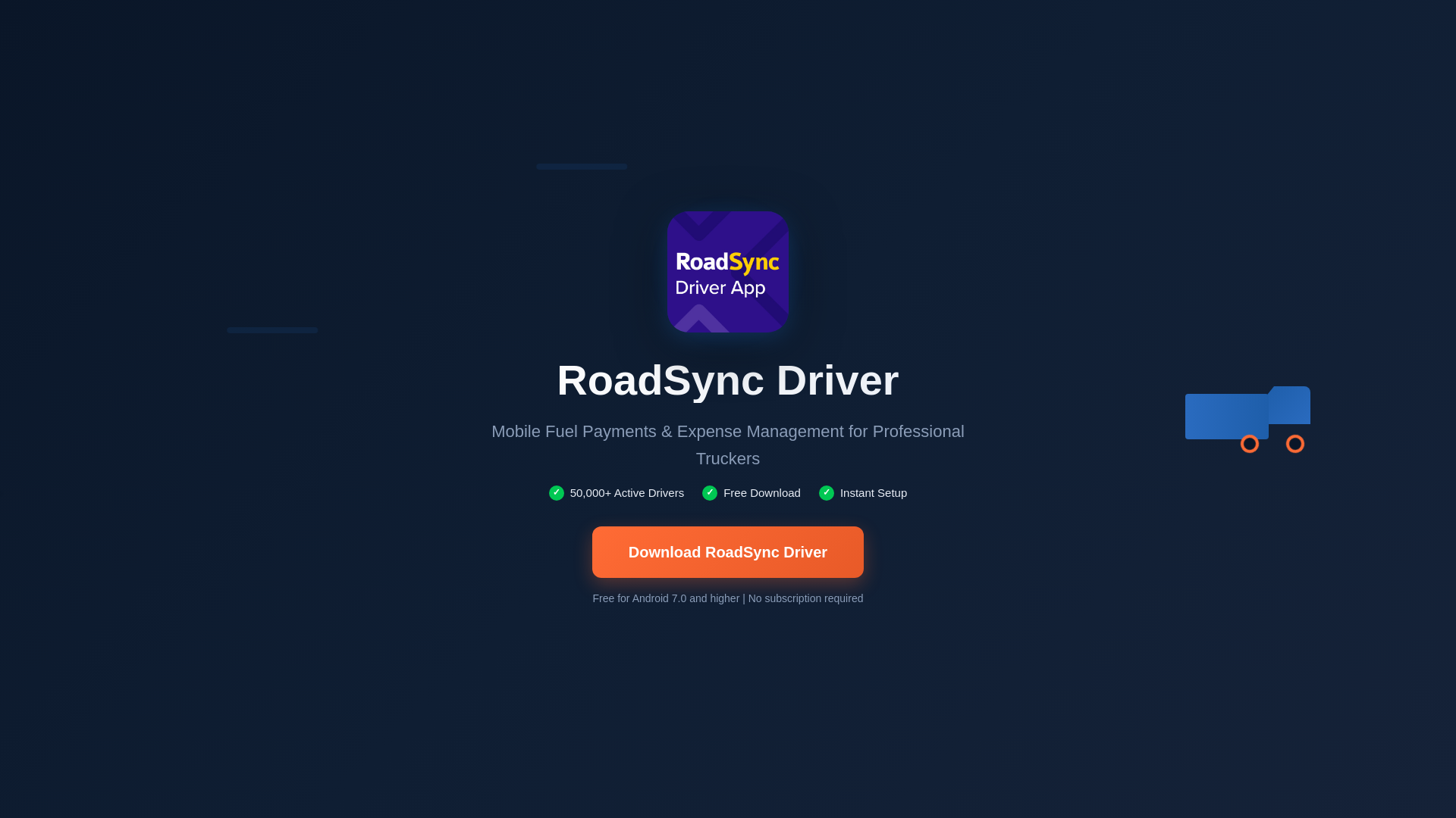 website screenshot of https://roadsync-drive-companion.app/