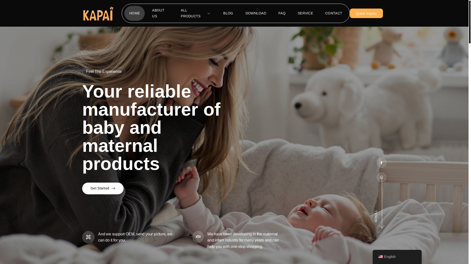 website screenshot of https://kapaibaby.com/