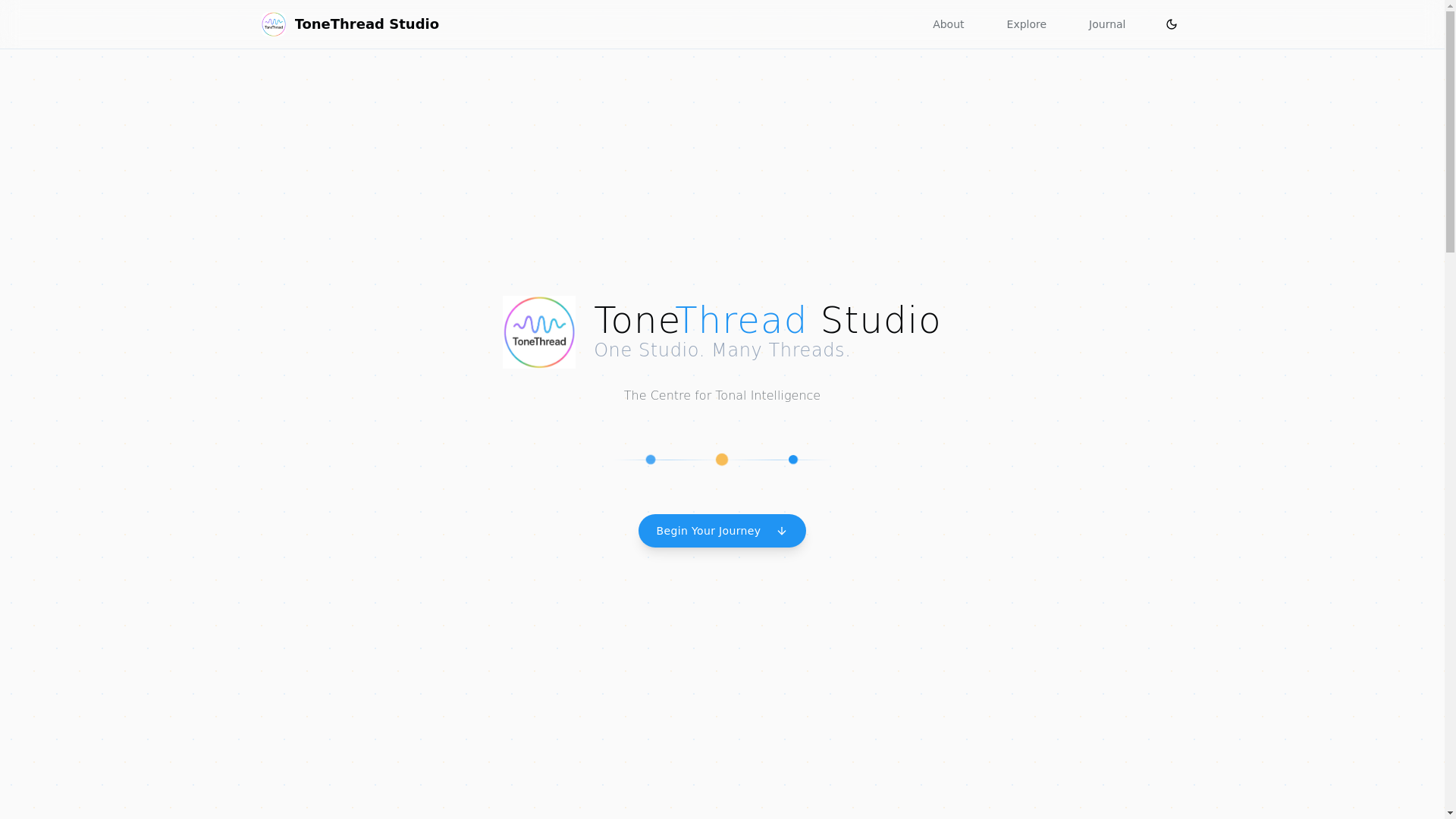 website screenshot of https://tonethread.studio/