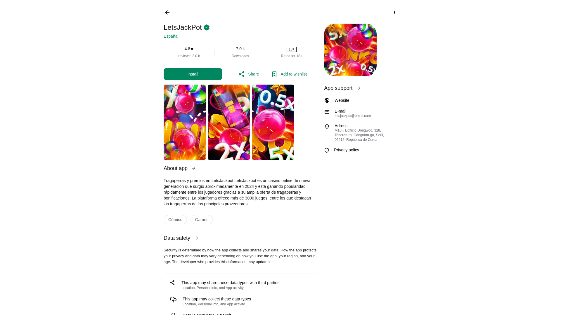 website screenshot of https://latsjackpat.online/