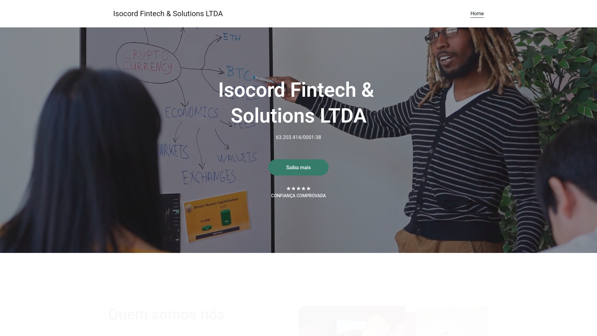 website screenshot of https://isocordfintechsolutionsltda.com/