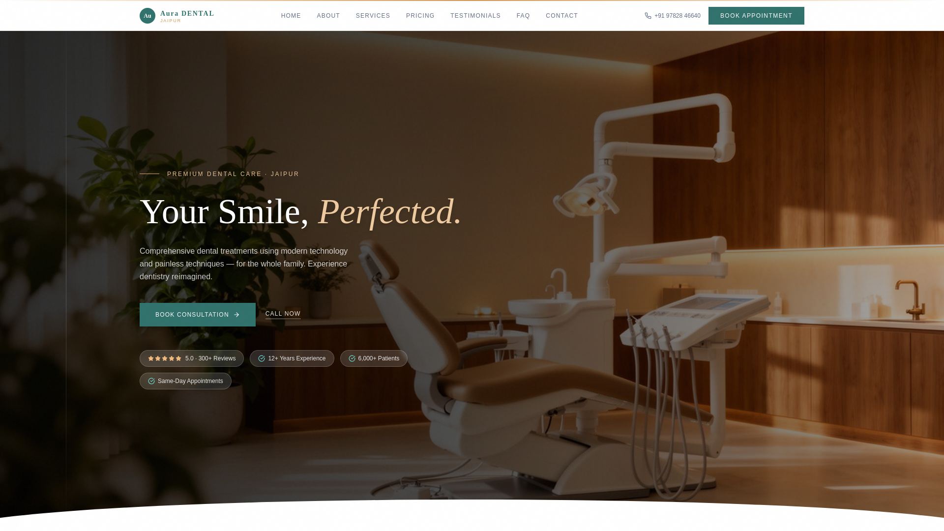 website screenshot of https://aura-dental-demo.pages.dev/