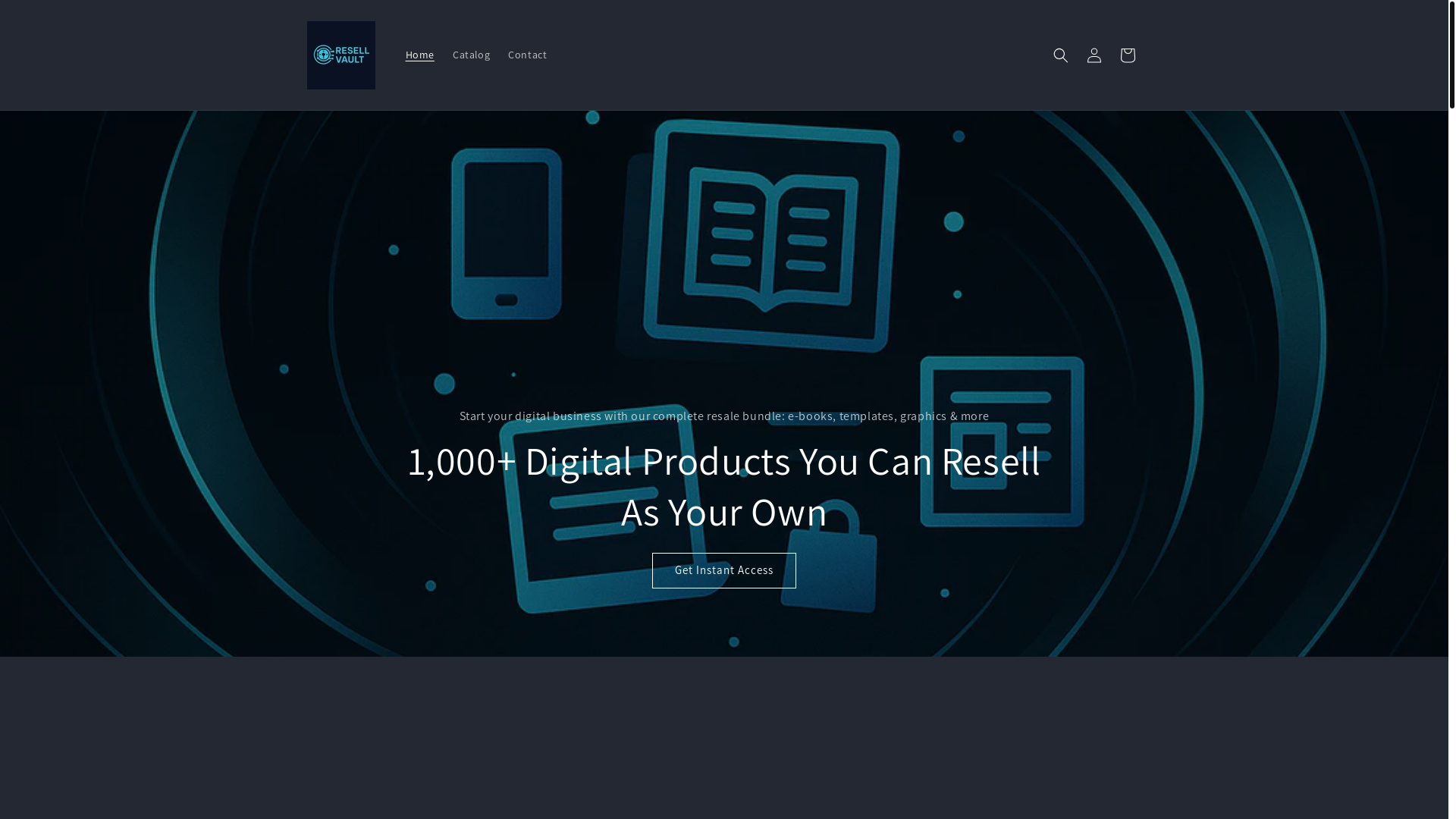 website screenshot of https://resell-vault.store/