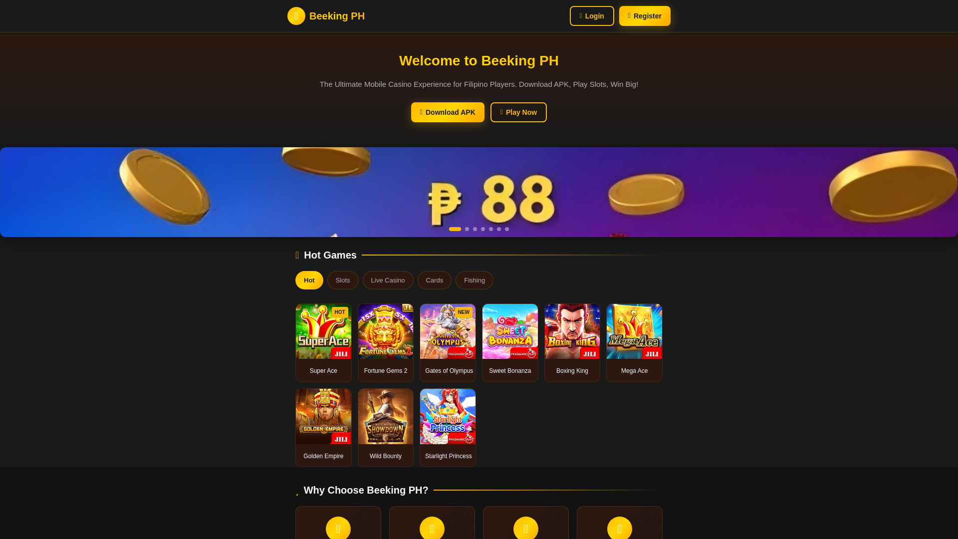 website screenshot of https://beekingph.sbs/