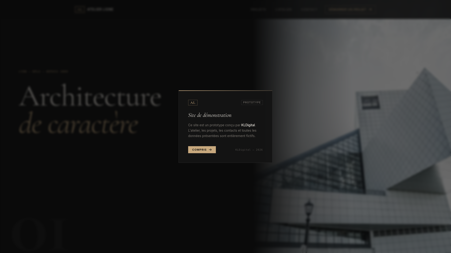 website screenshot of https://architecte-kld.pages.dev/