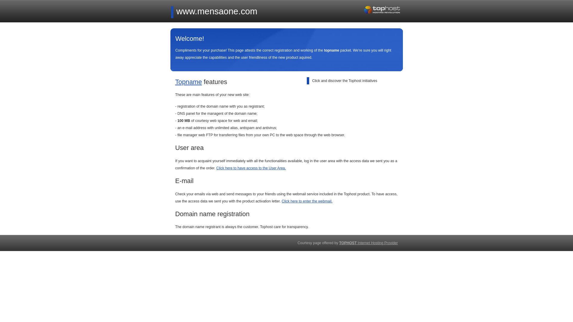 website screenshot of https://mensaone.com/