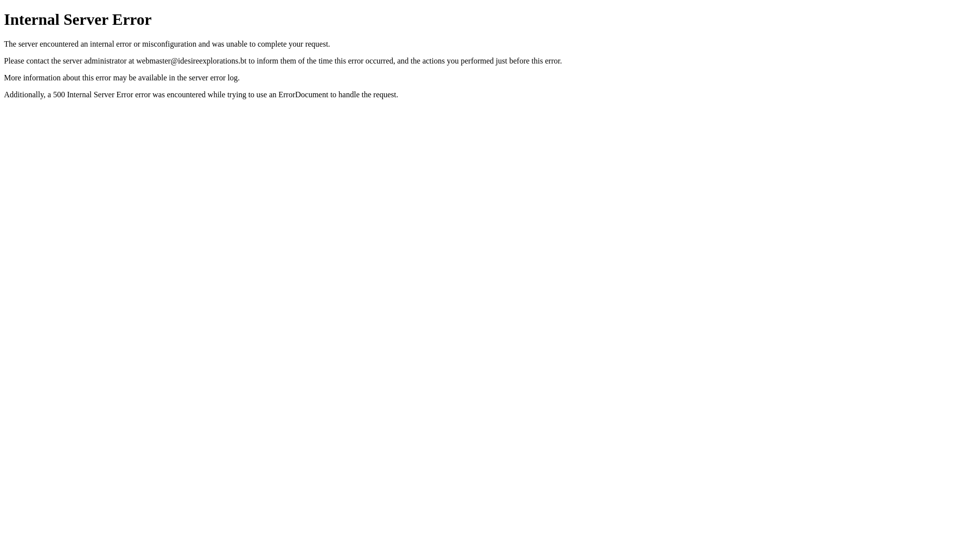 website screenshot of https://idesireexplorations.bt