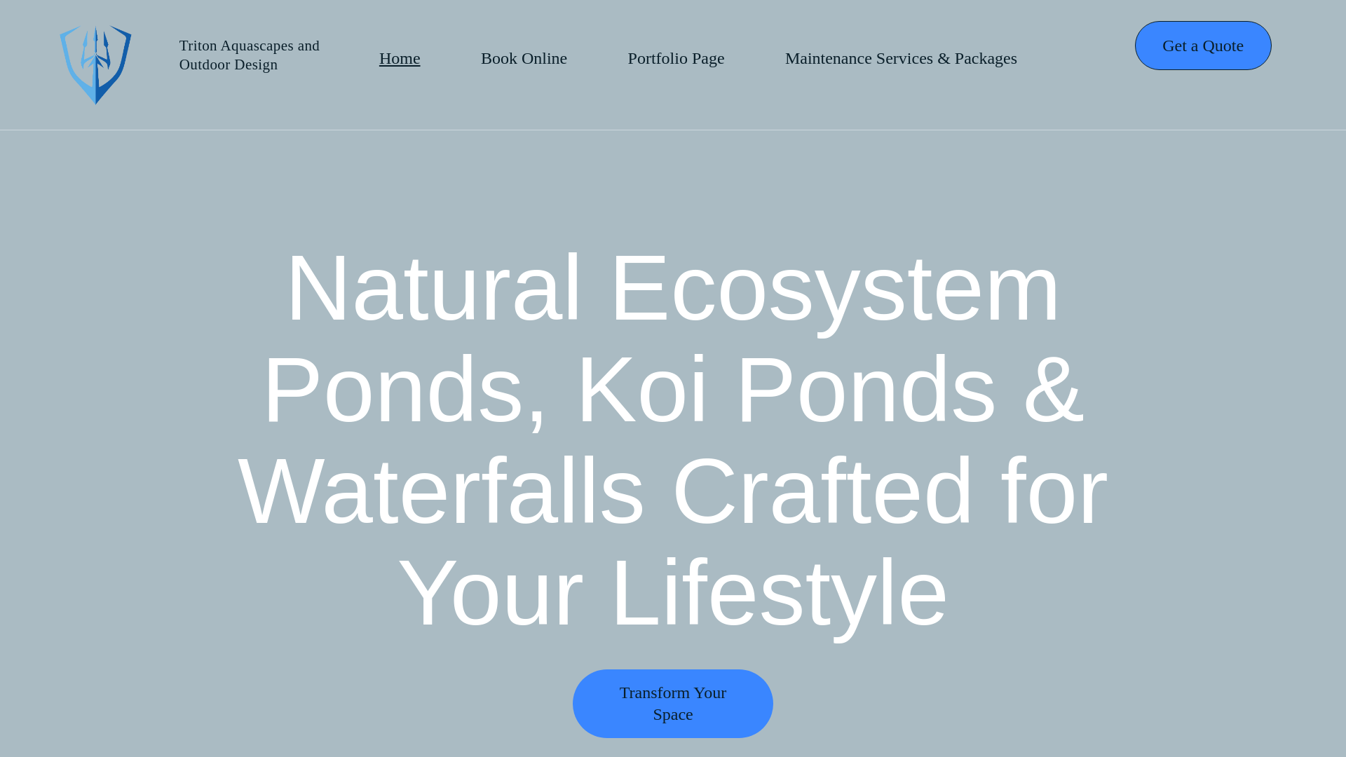 website screenshot of https://tritonaquascapesfl.net/