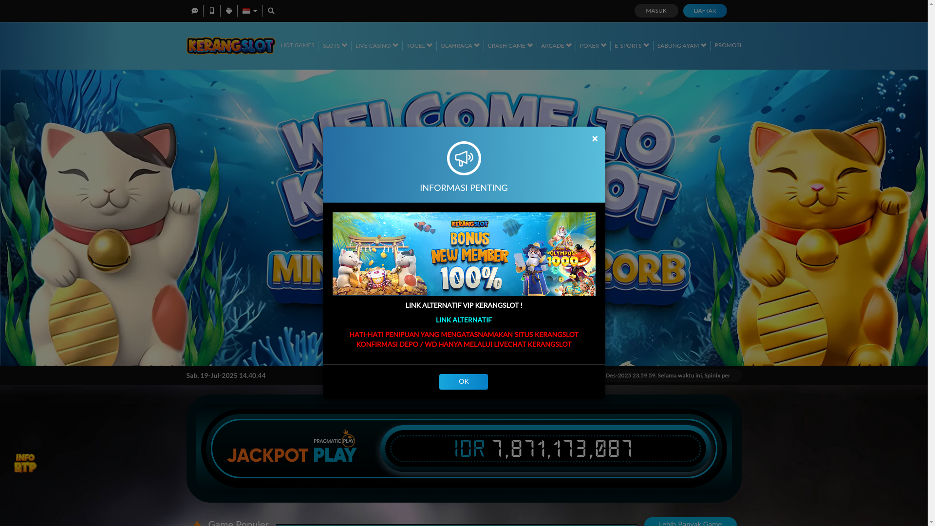 website screenshot of https://kerangslotplay.net/