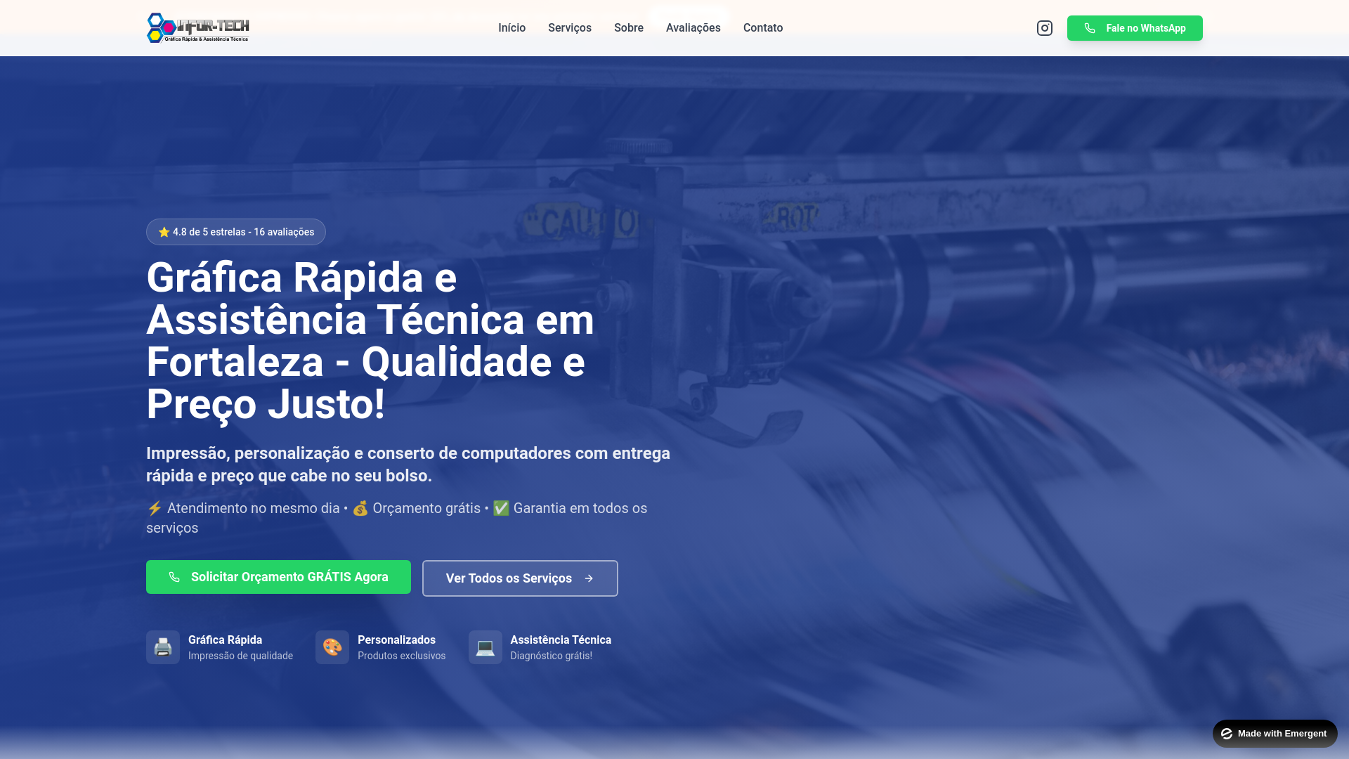 website screenshot of https://graficainfortechfortaleza.com.br