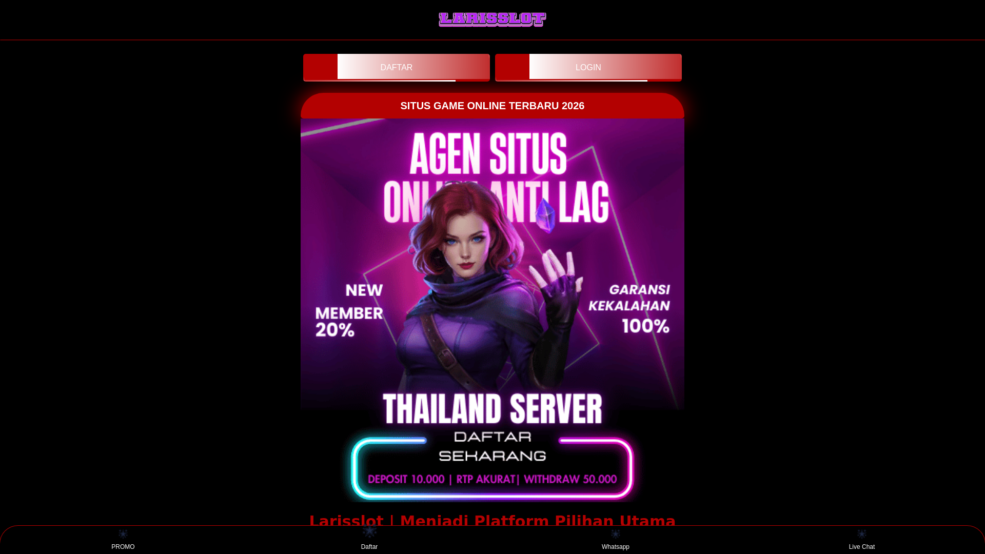 website screenshot of https://situslarisslot.pages.dev/