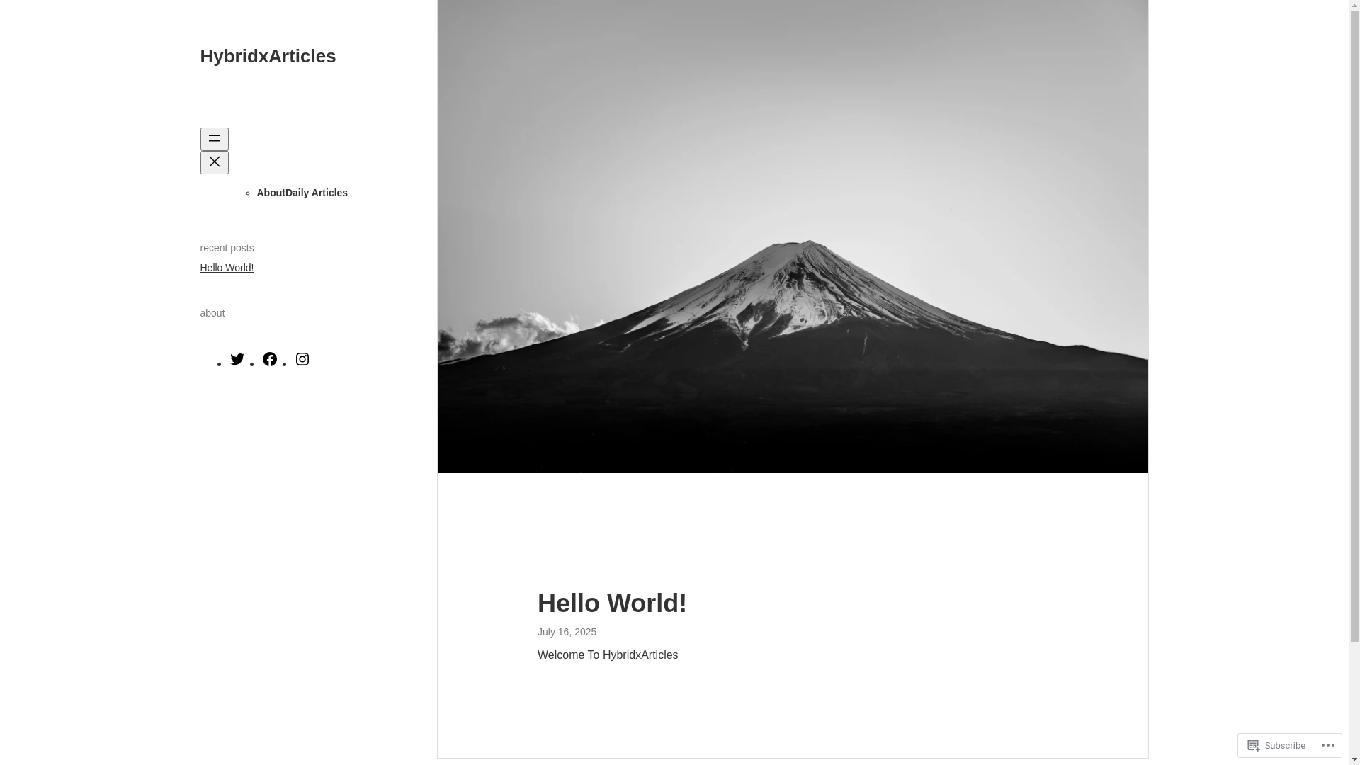 website screenshot of https://hybridxarticles.blog/