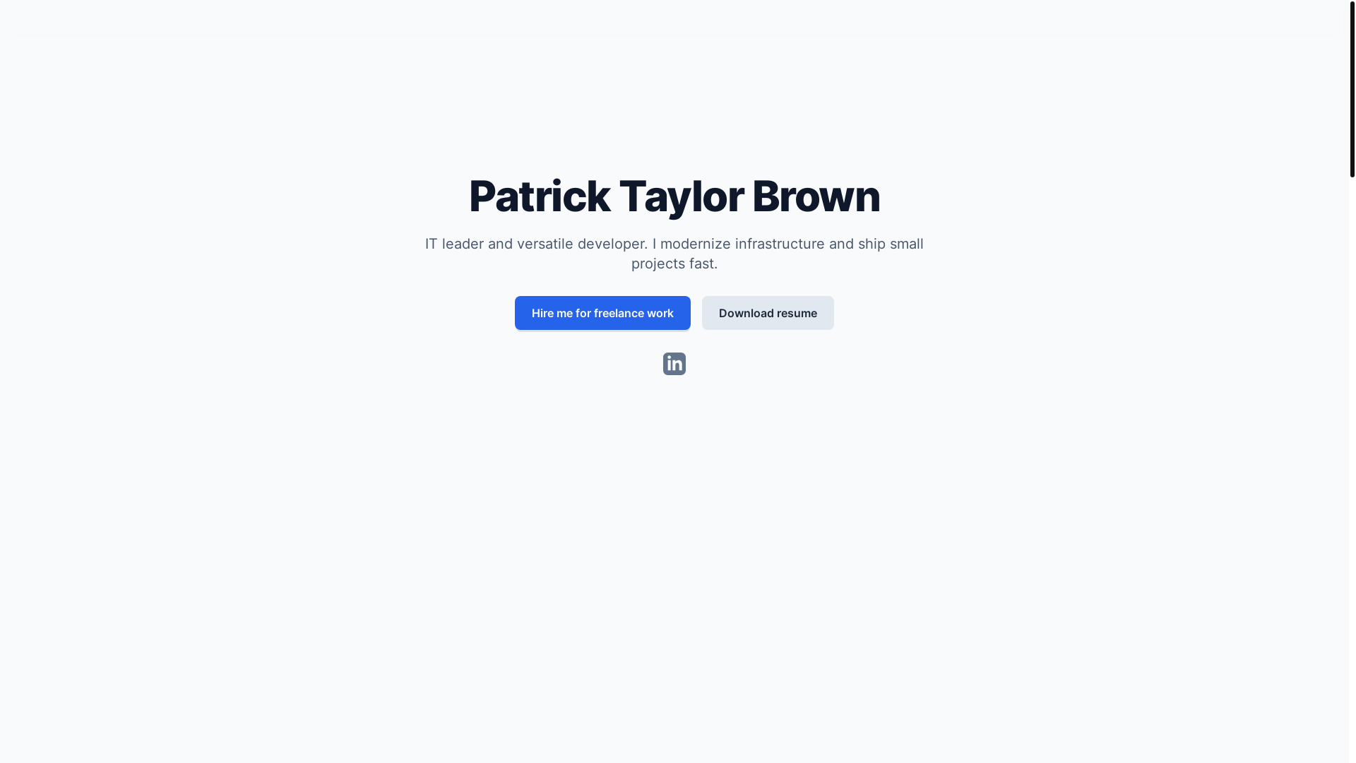 website screenshot of https://patricktaylorbrown-com.pages.dev/