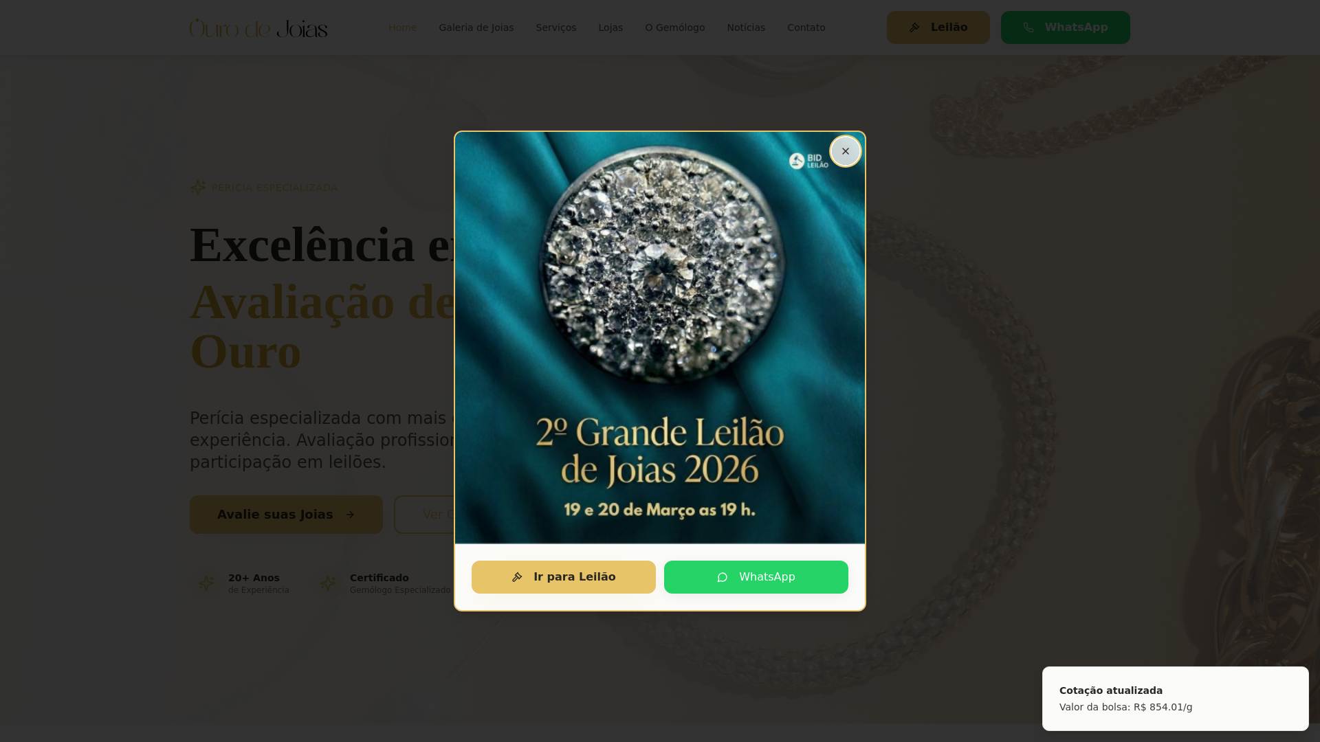 website screenshot of https://gemologobarradatijuca.com.br/