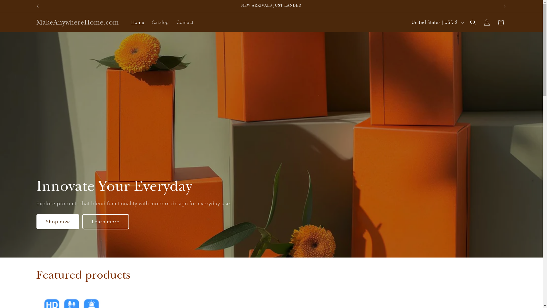 website screenshot of https://makeanywherehome.com/