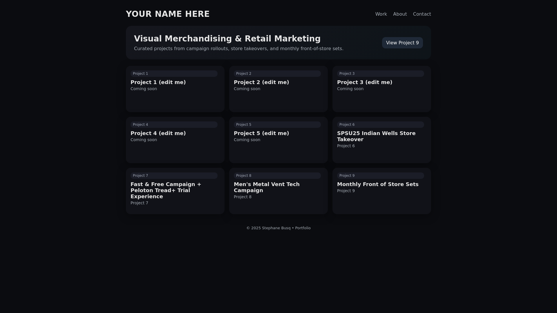 website screenshot of https://stephanebusqueportfolio.com/