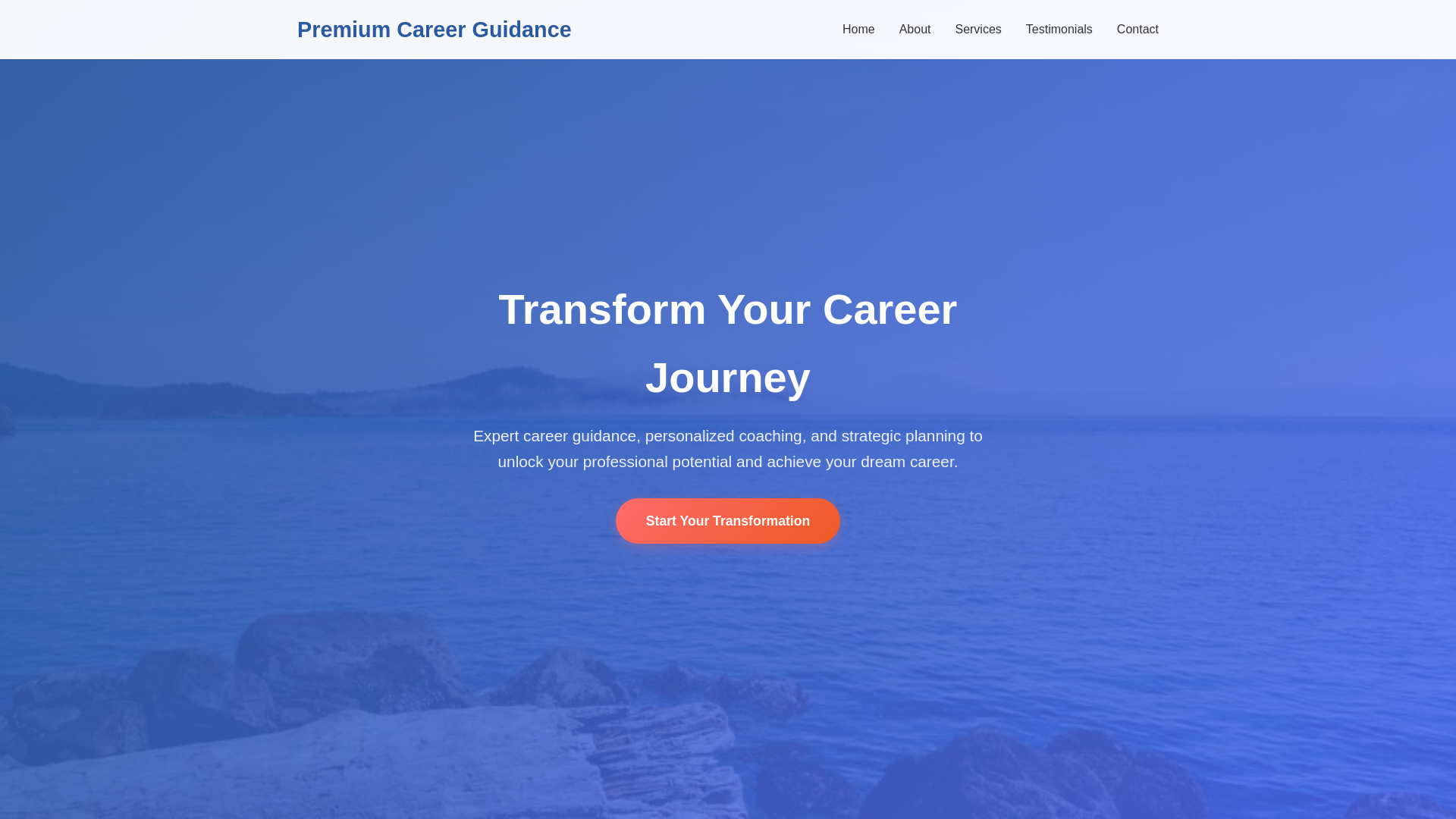 website screenshot of https://premiumcareerguidance.digital/