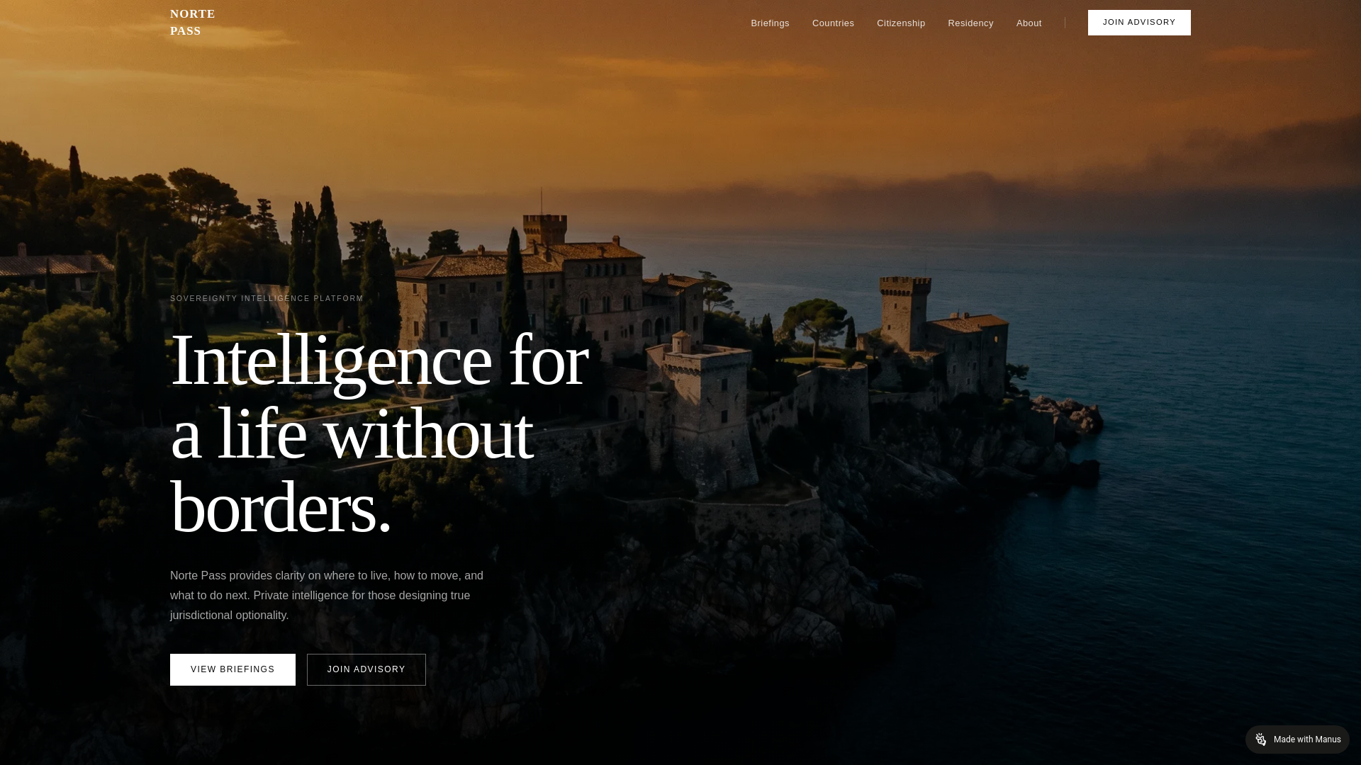 website screenshot of https://nortepass.com/