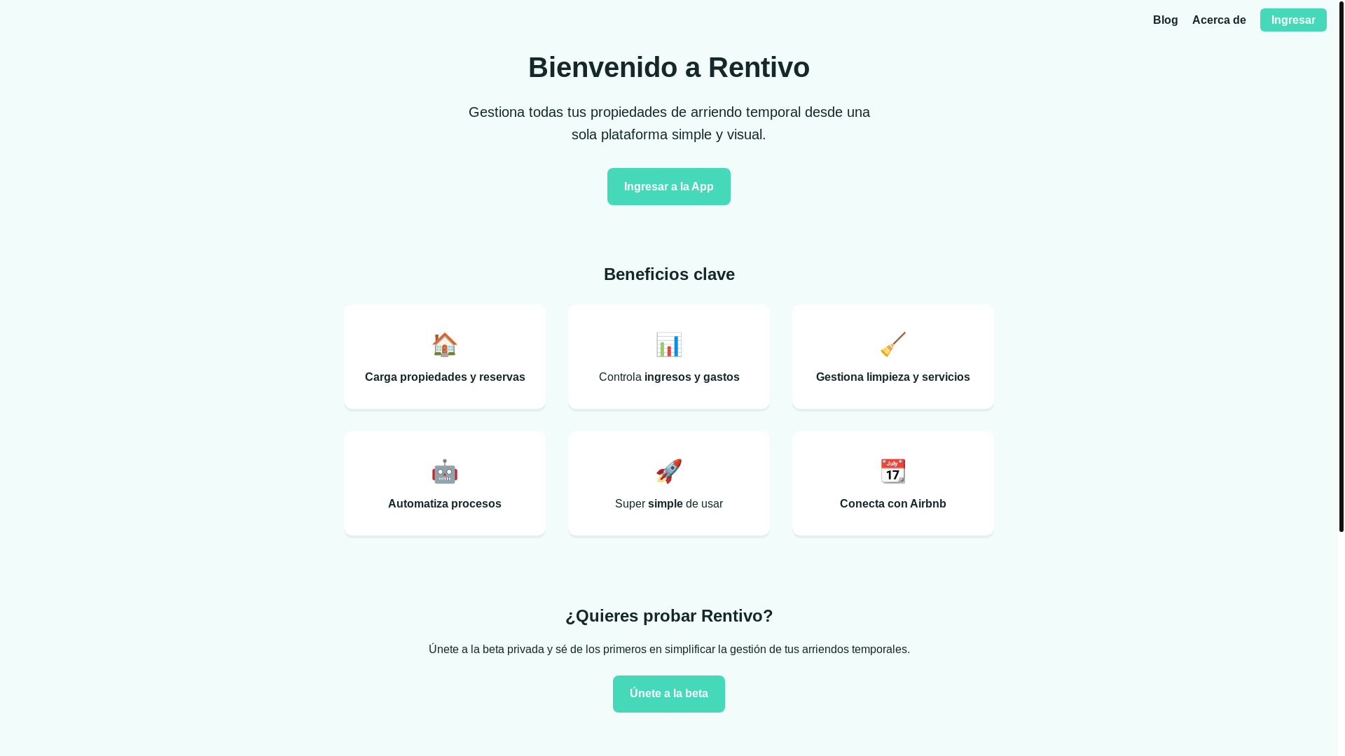 website screenshot of https://rentivo-landing.pages.dev/