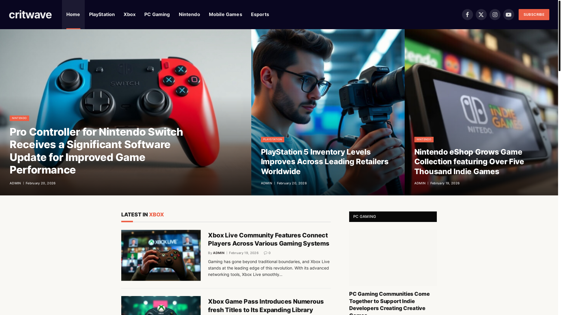 website screenshot of https://critwave.co.uk/