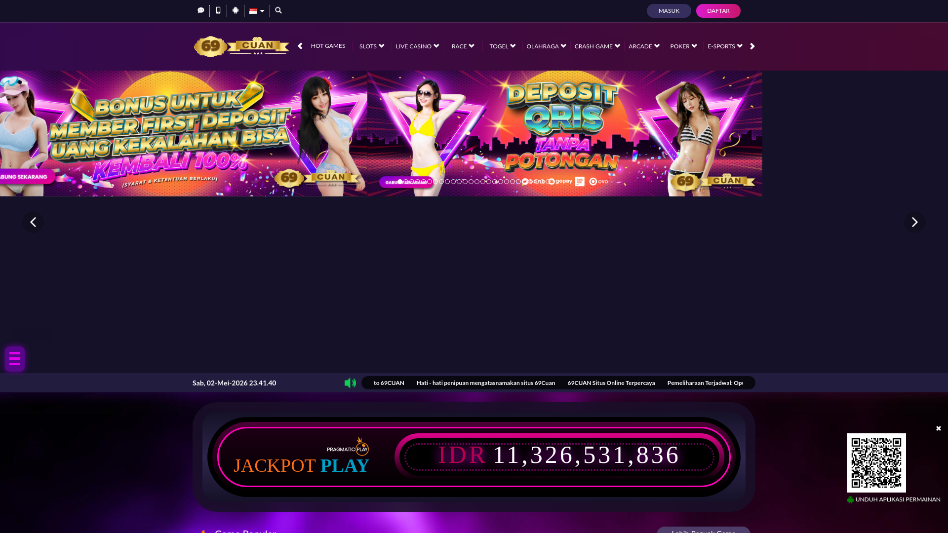 website screenshot of https://buruhtambang.lat/