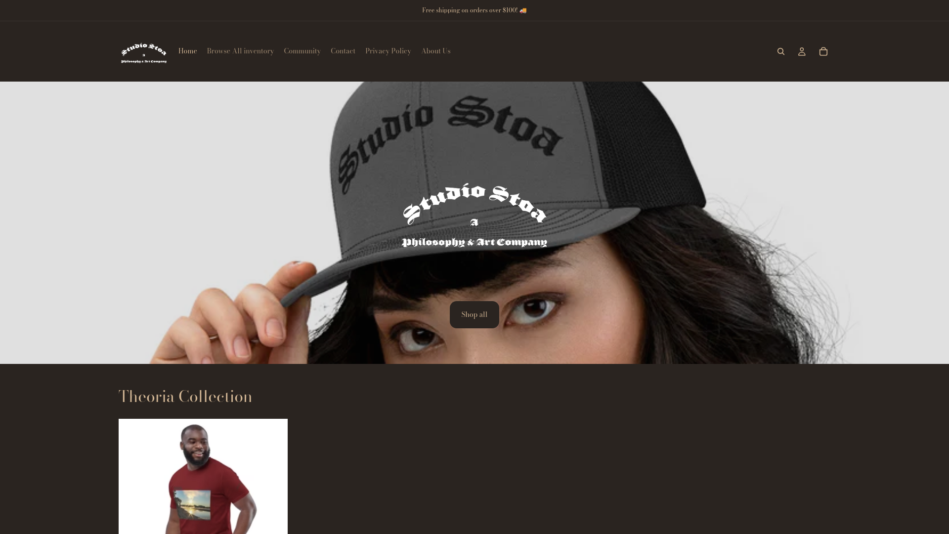 website screenshot of https://studiostoa.co/
