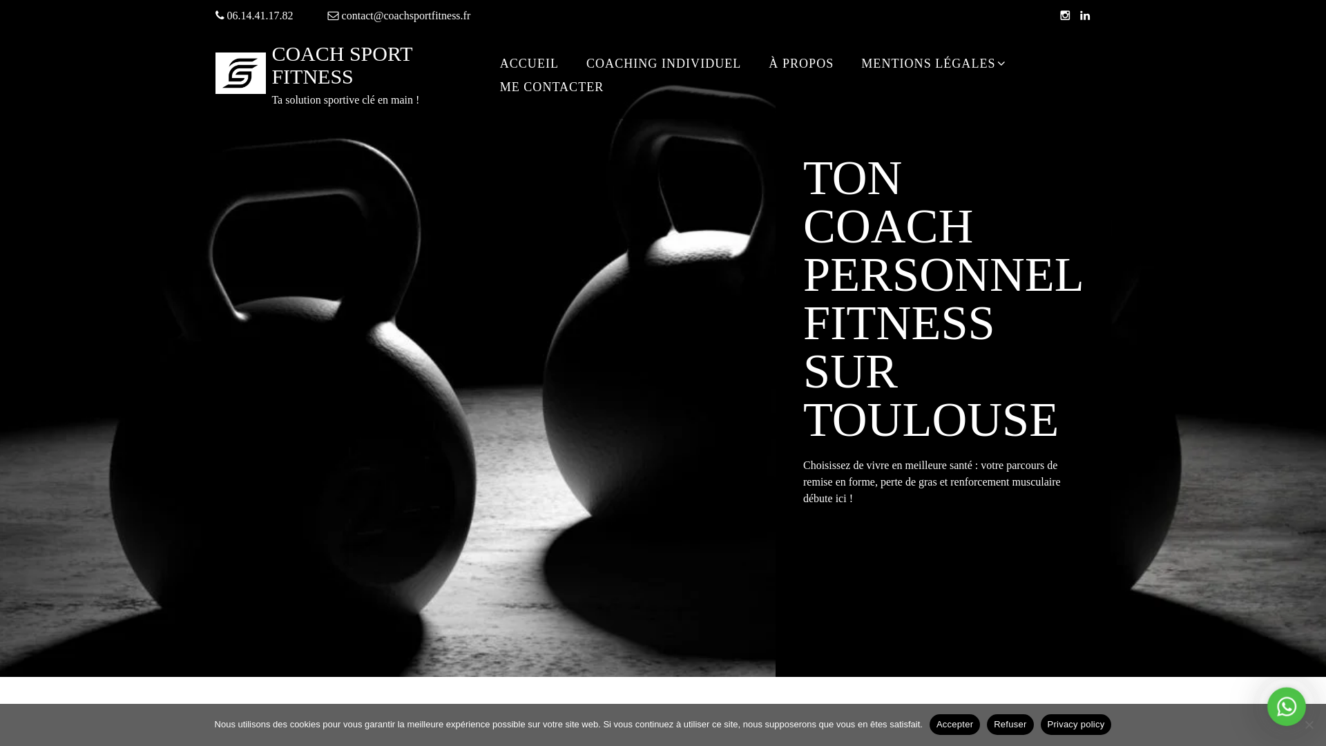 website screenshot of https://coachsportfitness.com/