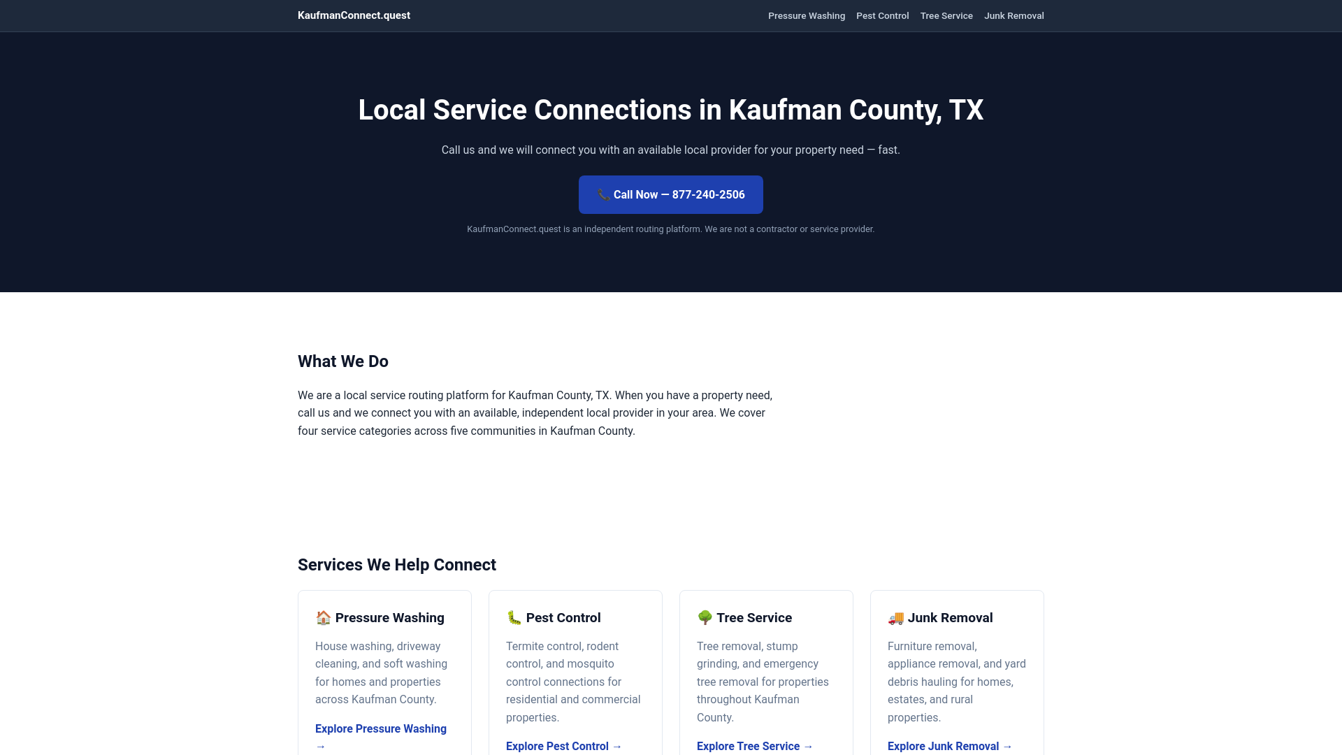 website screenshot of https://kaufmanconnect.pages.dev/