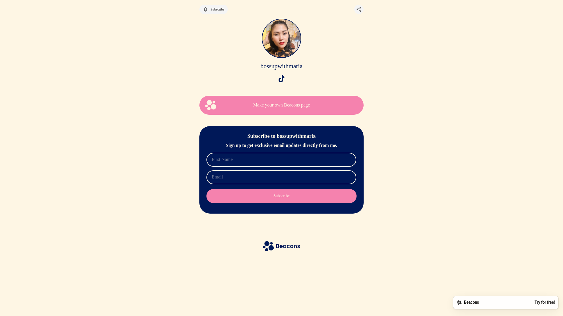 website screenshot of https://bossupwithmaria.com/