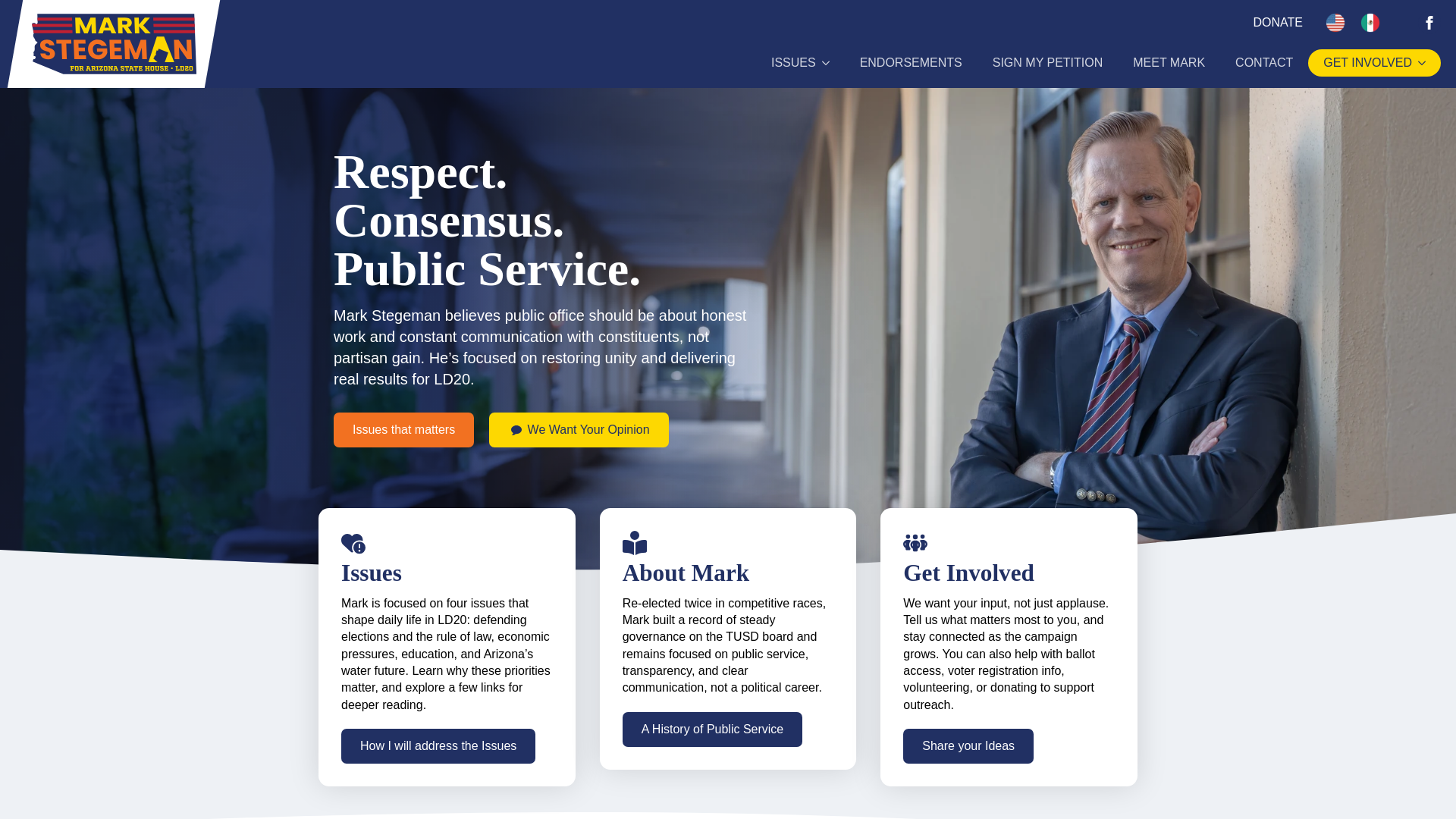 website screenshot of https://stegeman4ld20.com