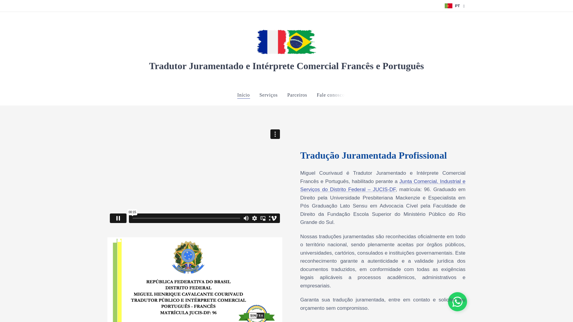 website screenshot of https://traductionassermentee.com.br/