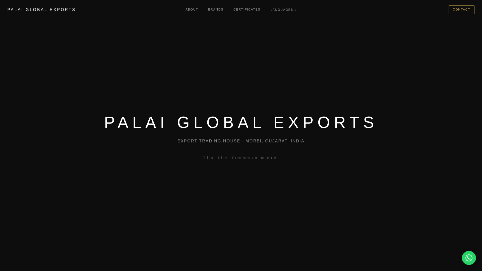 website screenshot of https://palaiglobalexports.com